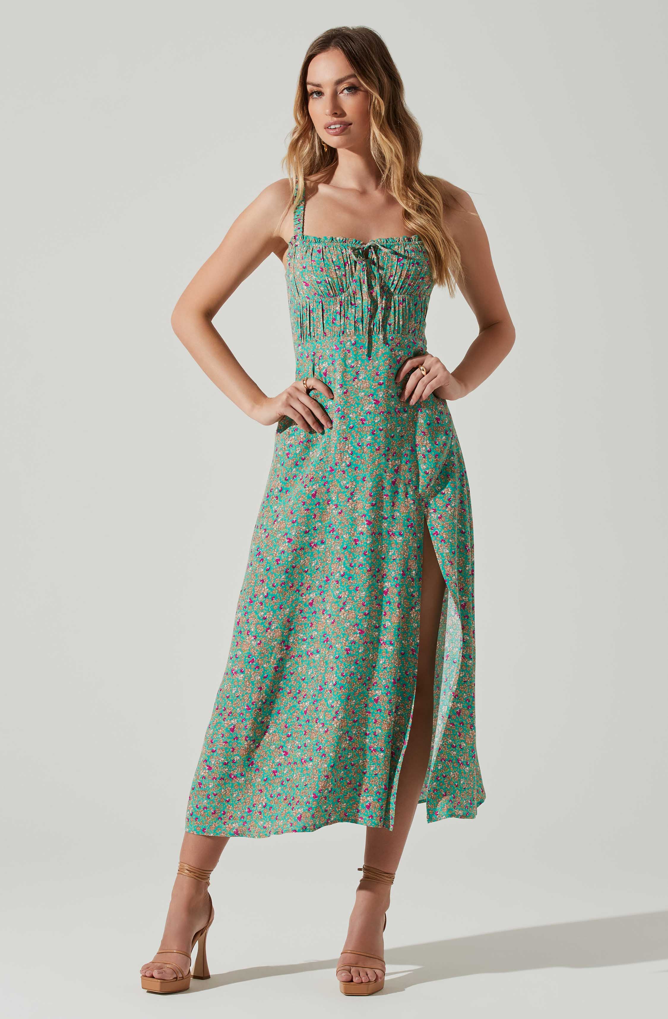 Elsie Floral Midi Dress-Aljck