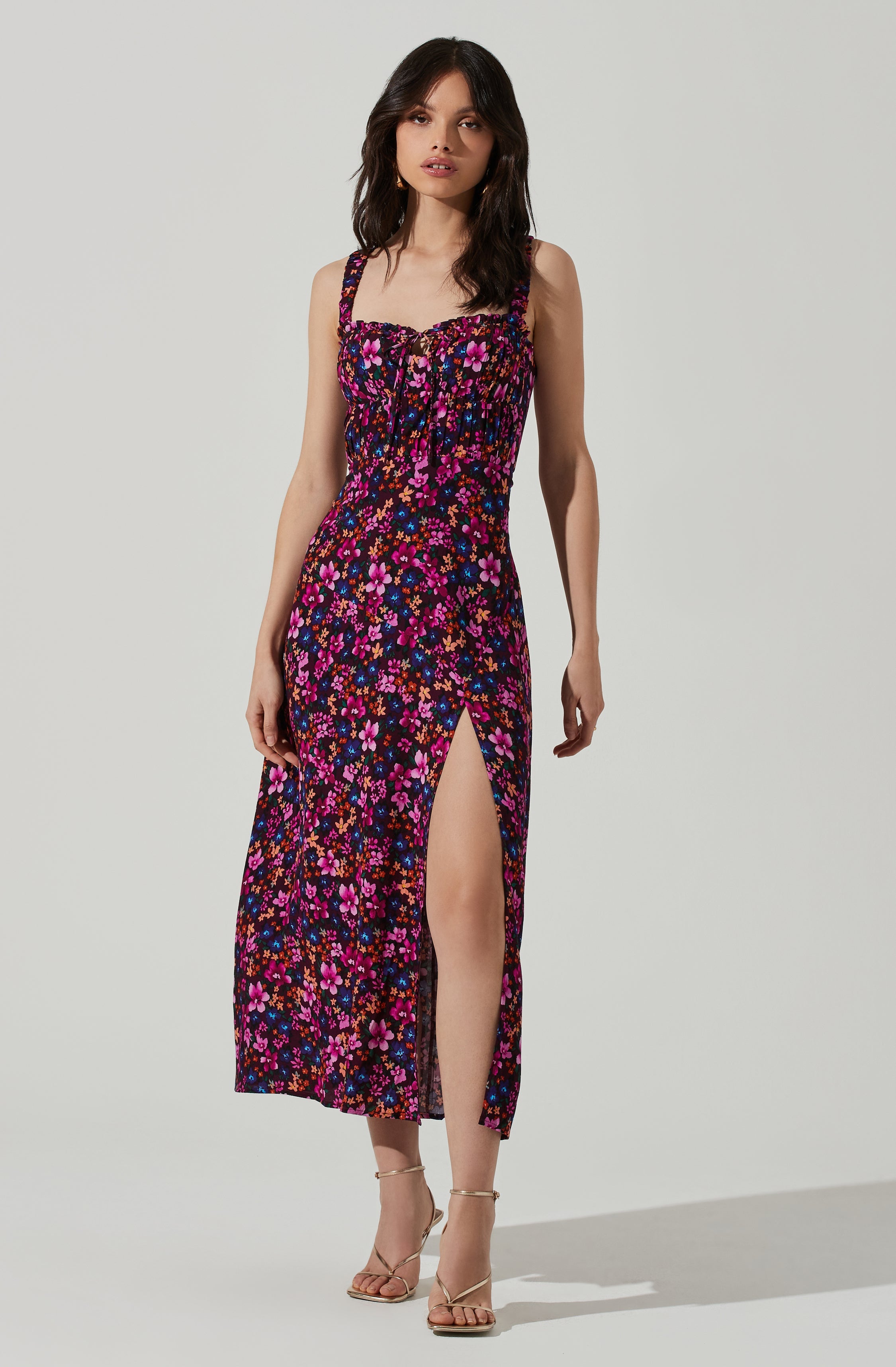 Elsie Floral Midi Dress-Aljck