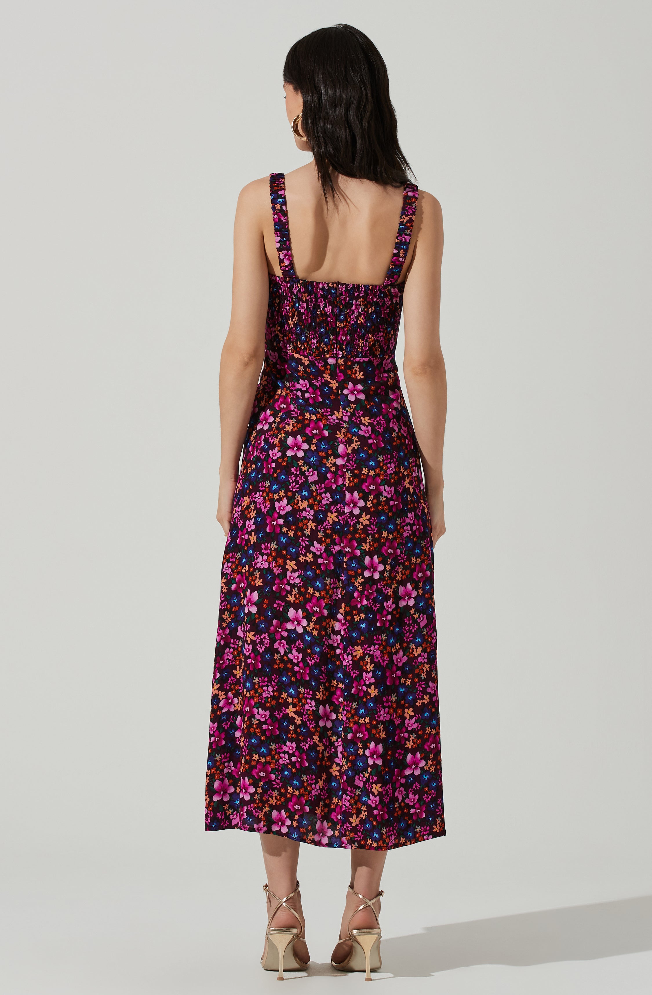 Elsie Floral Midi Dress-Aljck