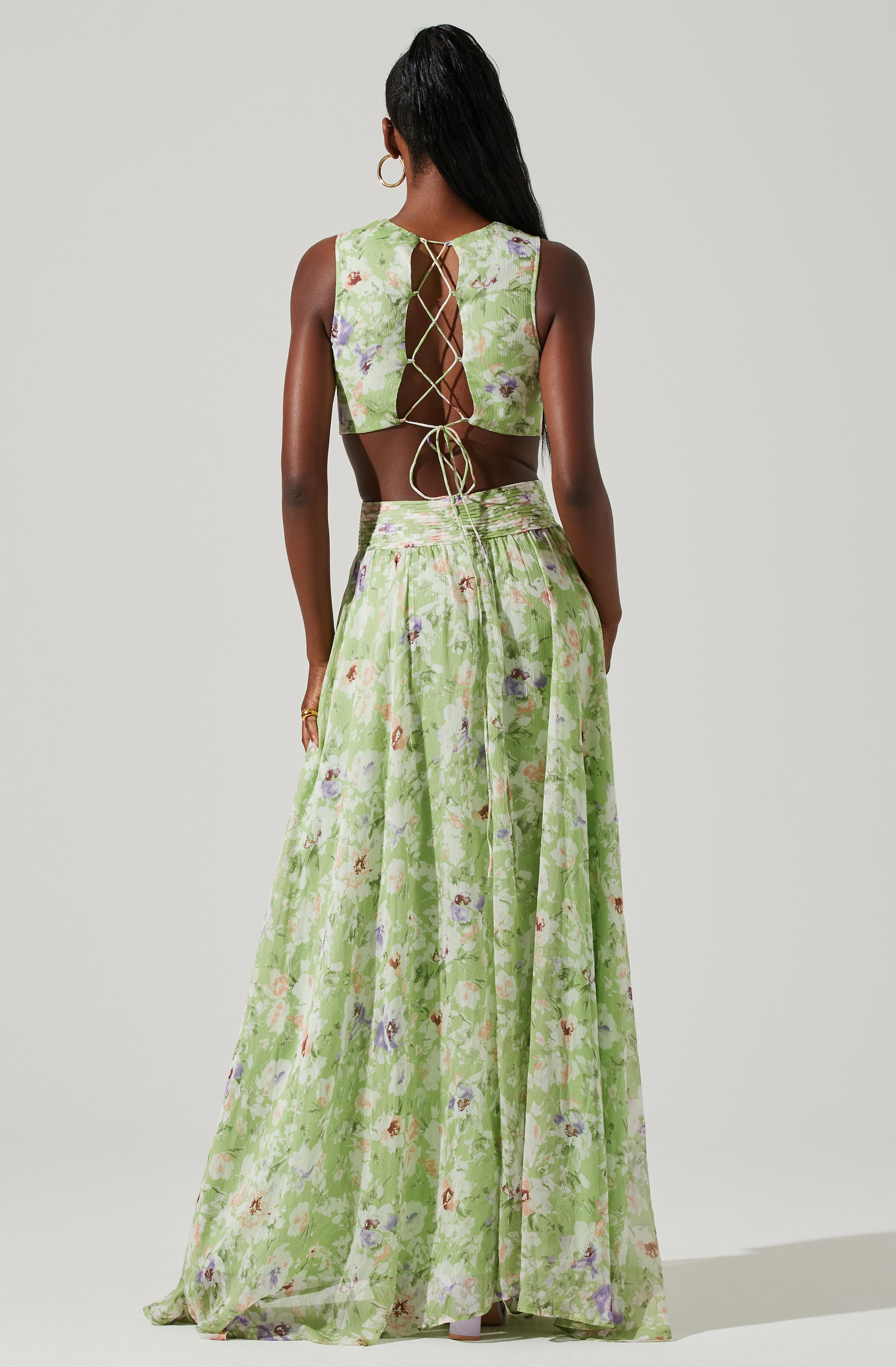 Noya Floral Cutout Maxi Dress-Aljck