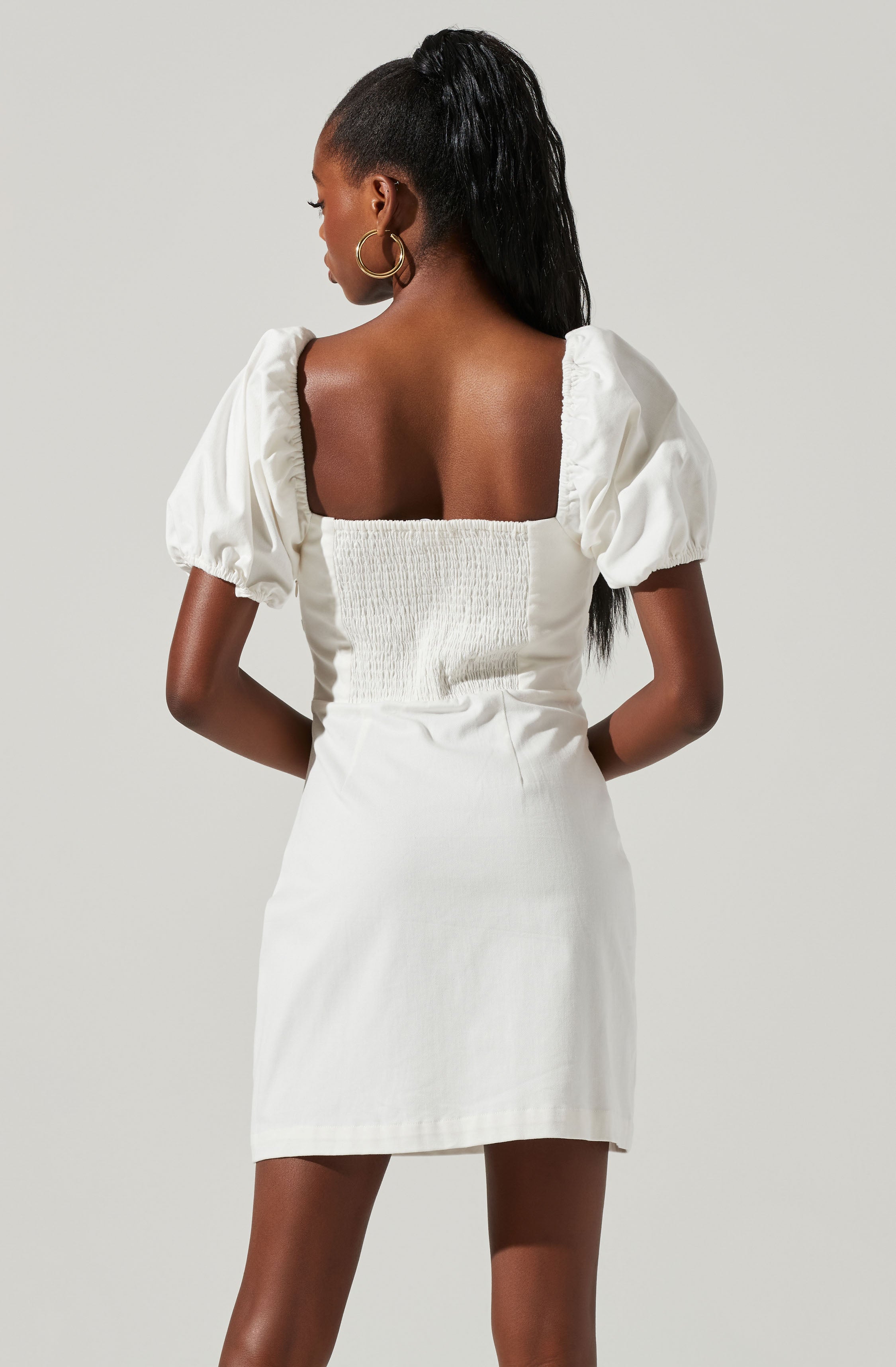 Kelilah Puff Sleeve Bustier Mini Dress-Aljck