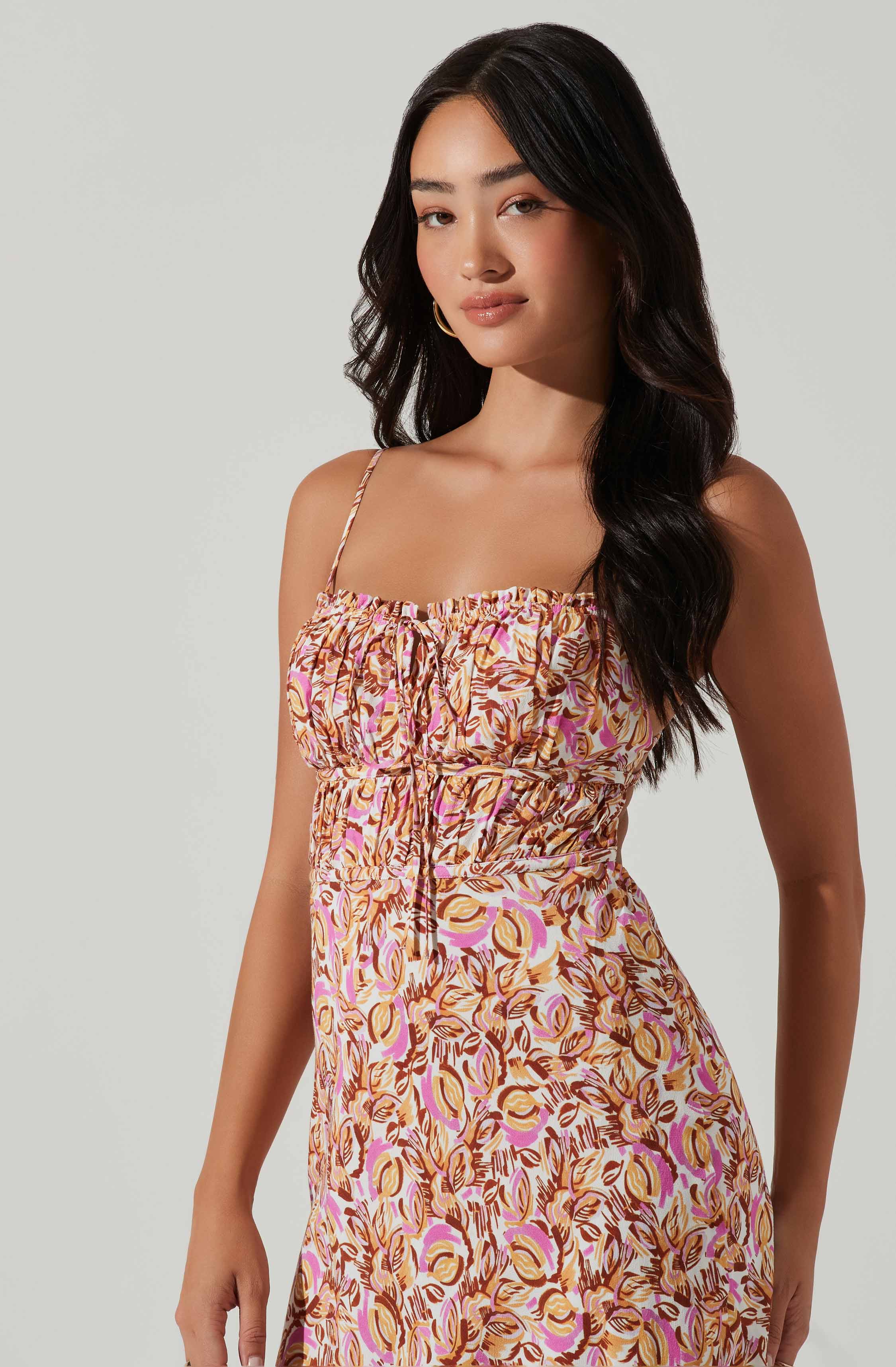 Maritza Floral Smocked Midi Dress-Aljck