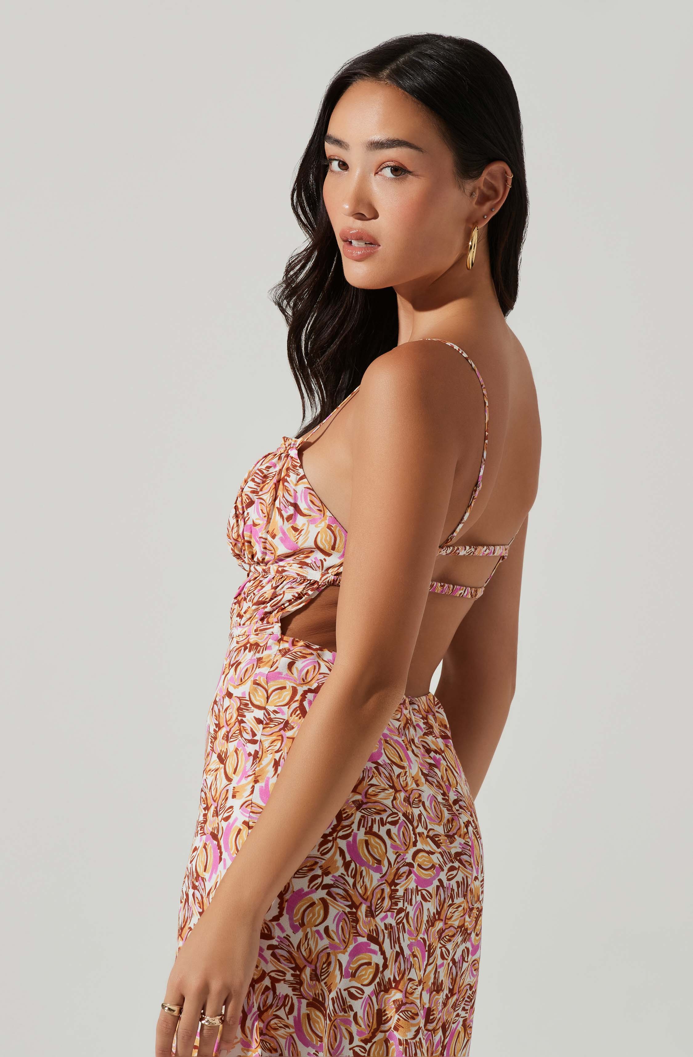 Maritza Floral Smocked Midi Dress-Aljck