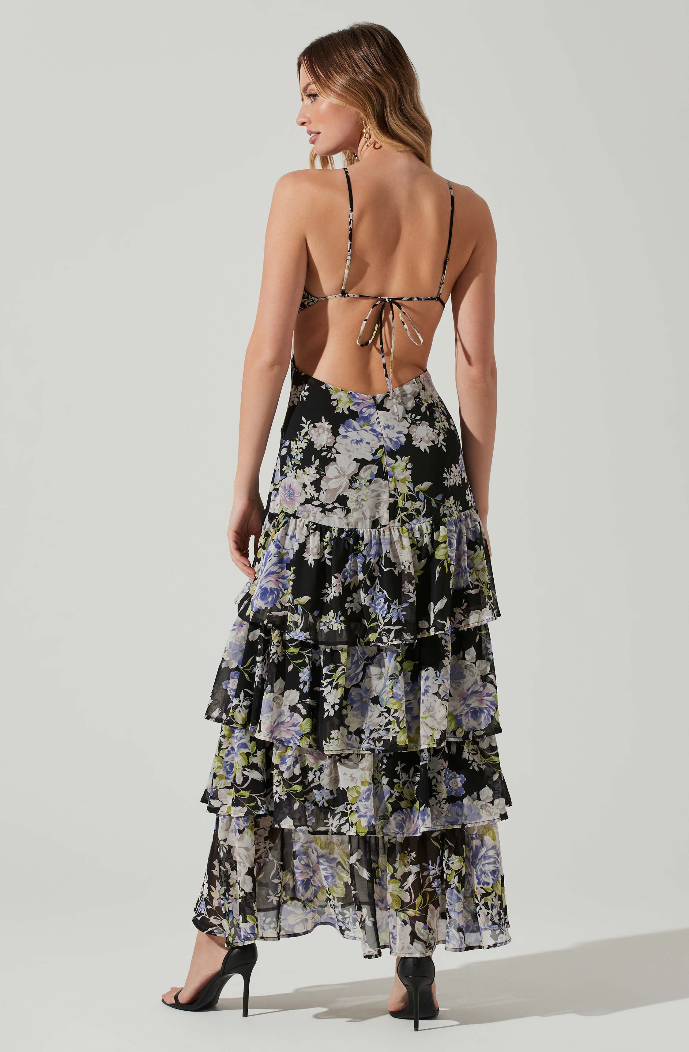 Aneira Floral Tiered Maxi Dress-Aljck