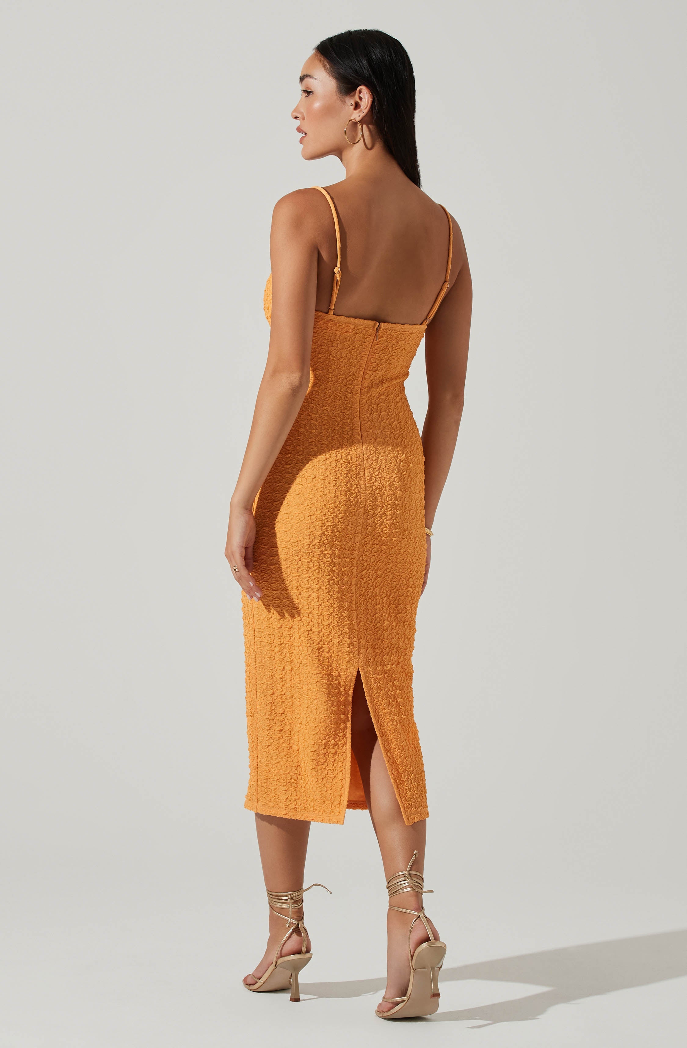 Signy Textured Midi Dress-Aljck