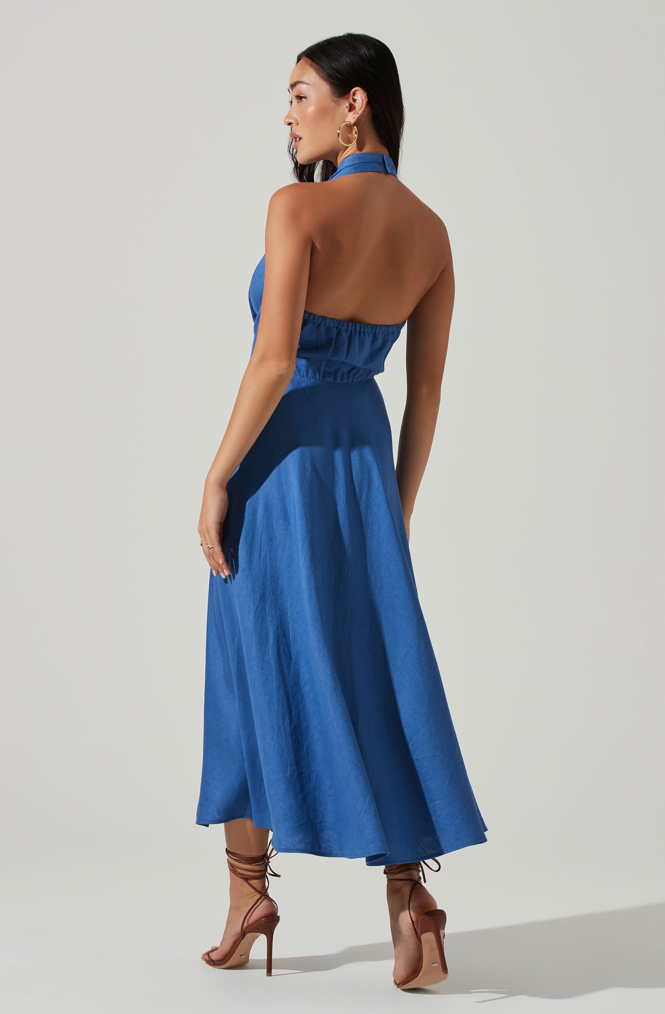 Keava Halter Midi Dress-Aljck