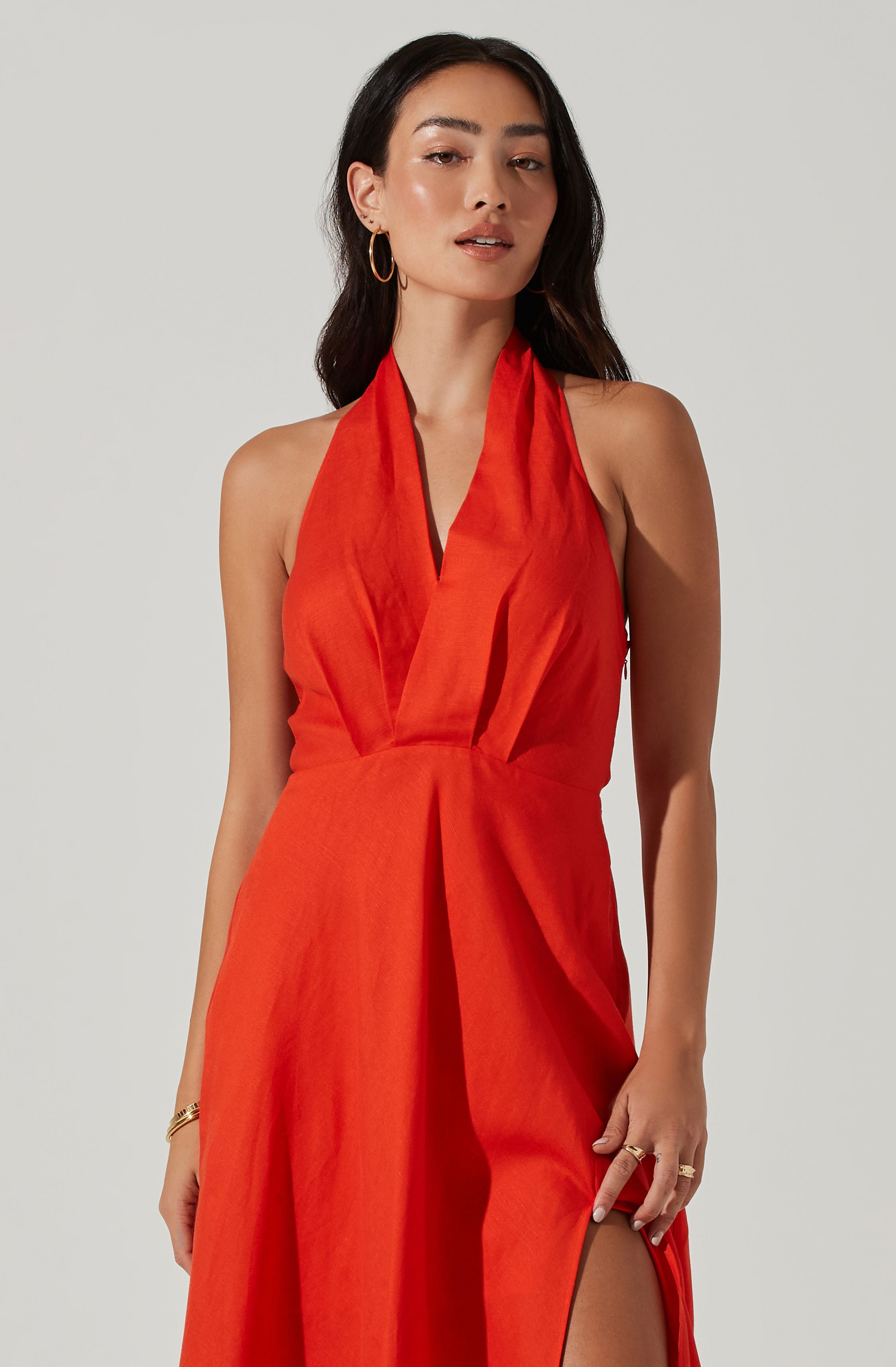 Keava Halter Midi Dress-Aljck