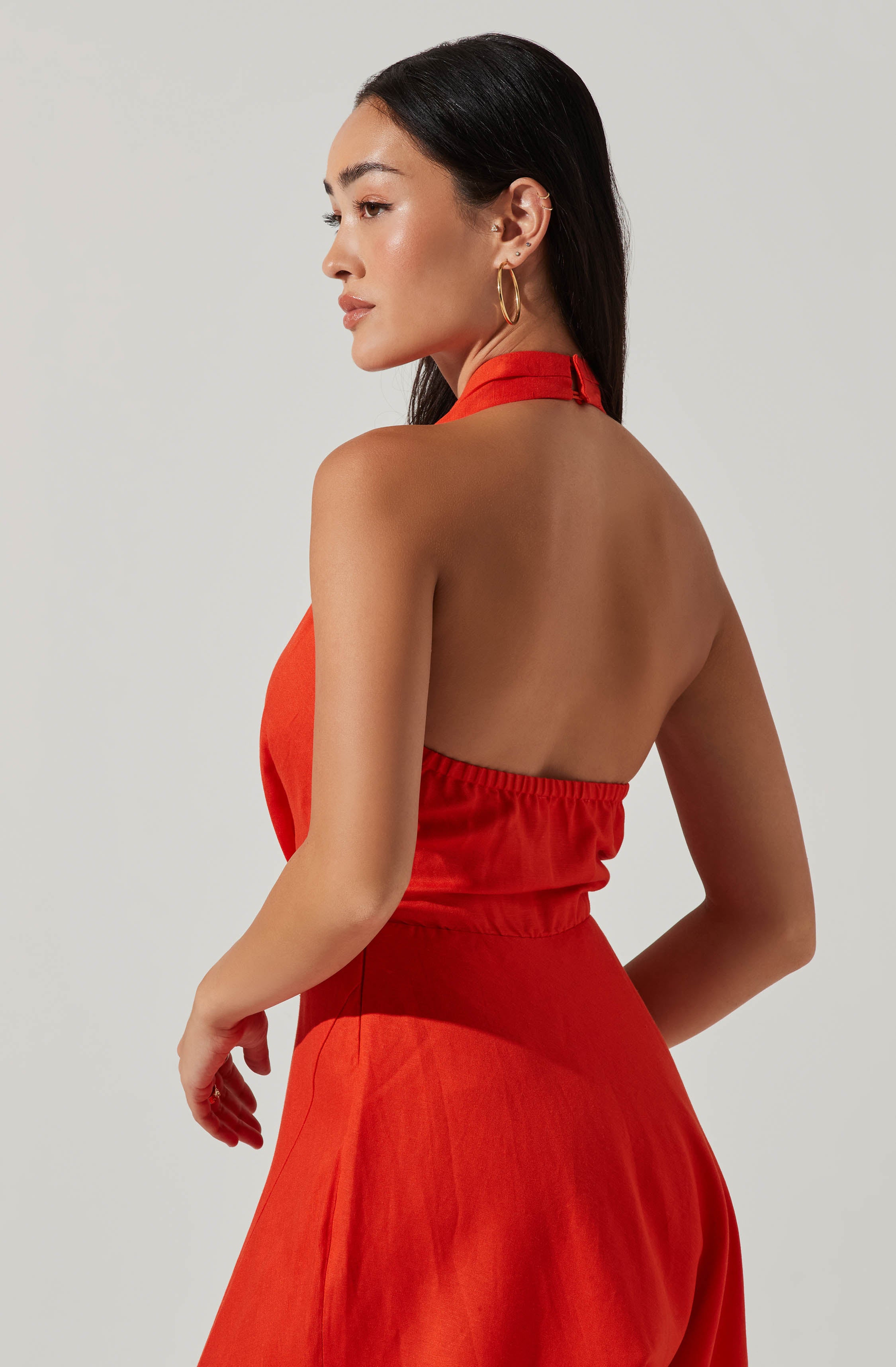 Keava Halter Midi Dress-Aljck