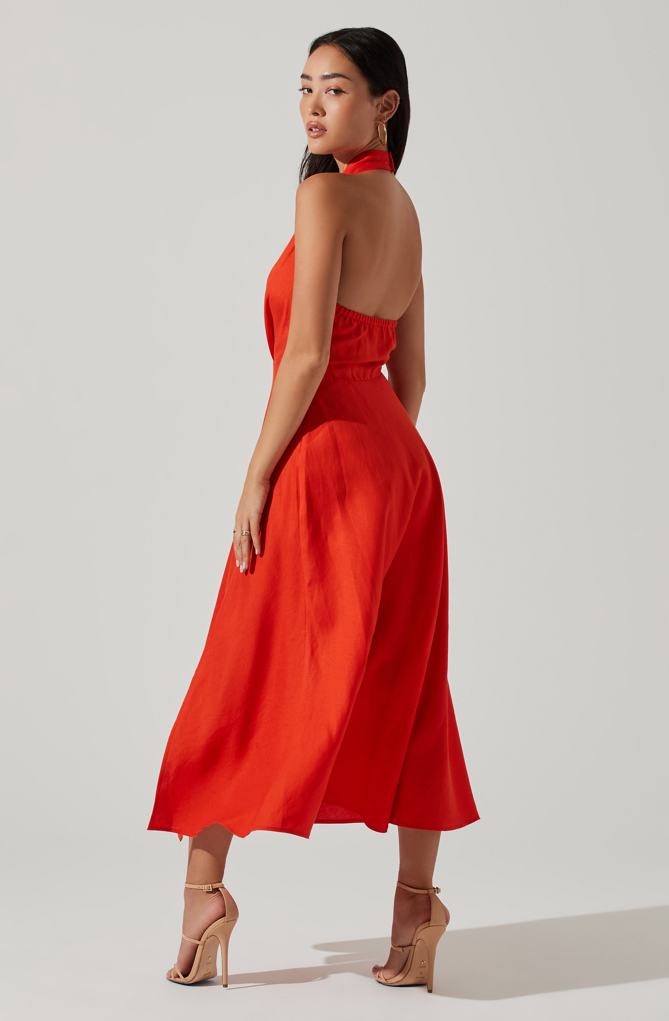 Keava Halter Midi Dress-Aljck