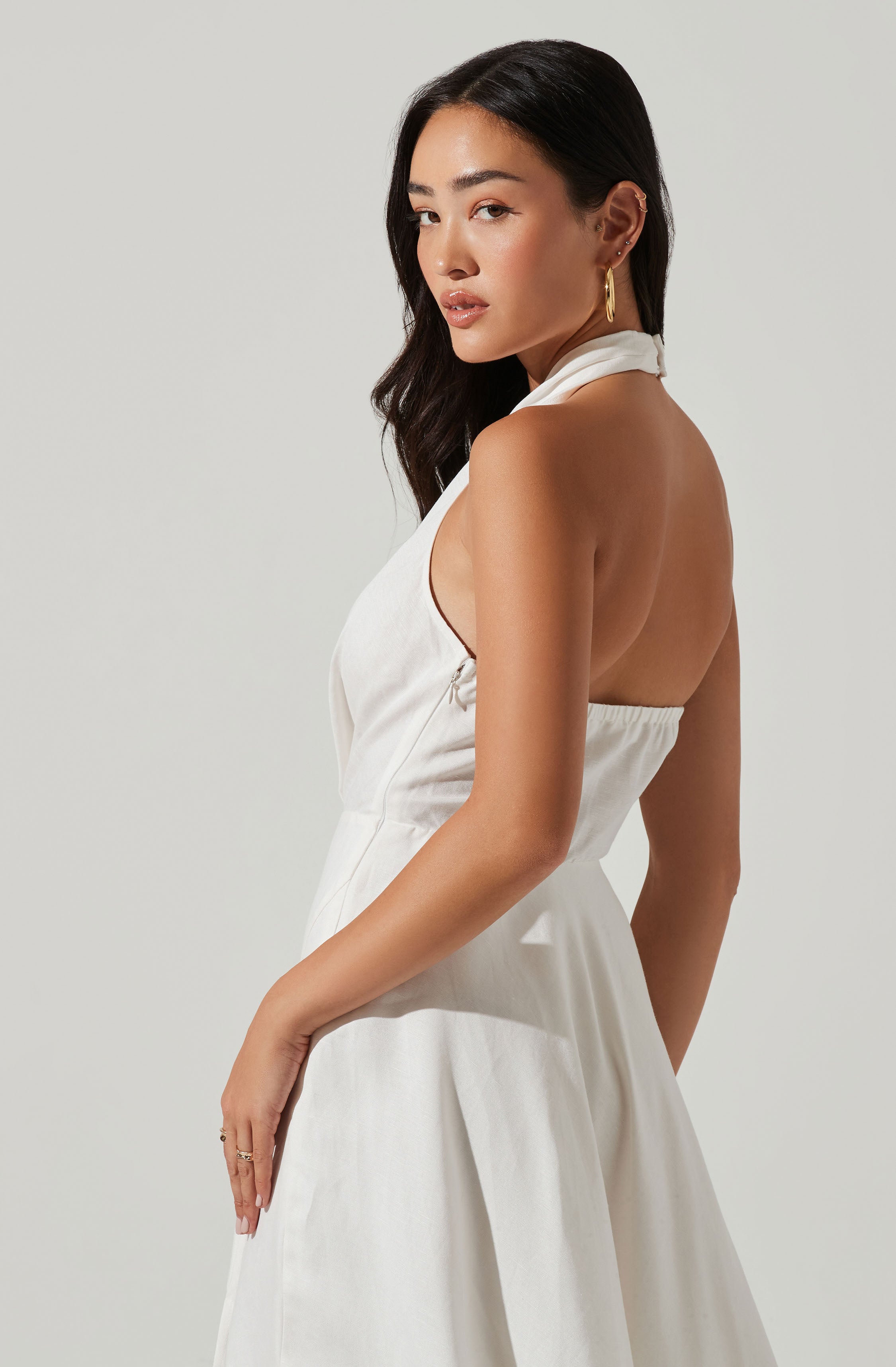 Keava Halter Midi Dress-Aljck