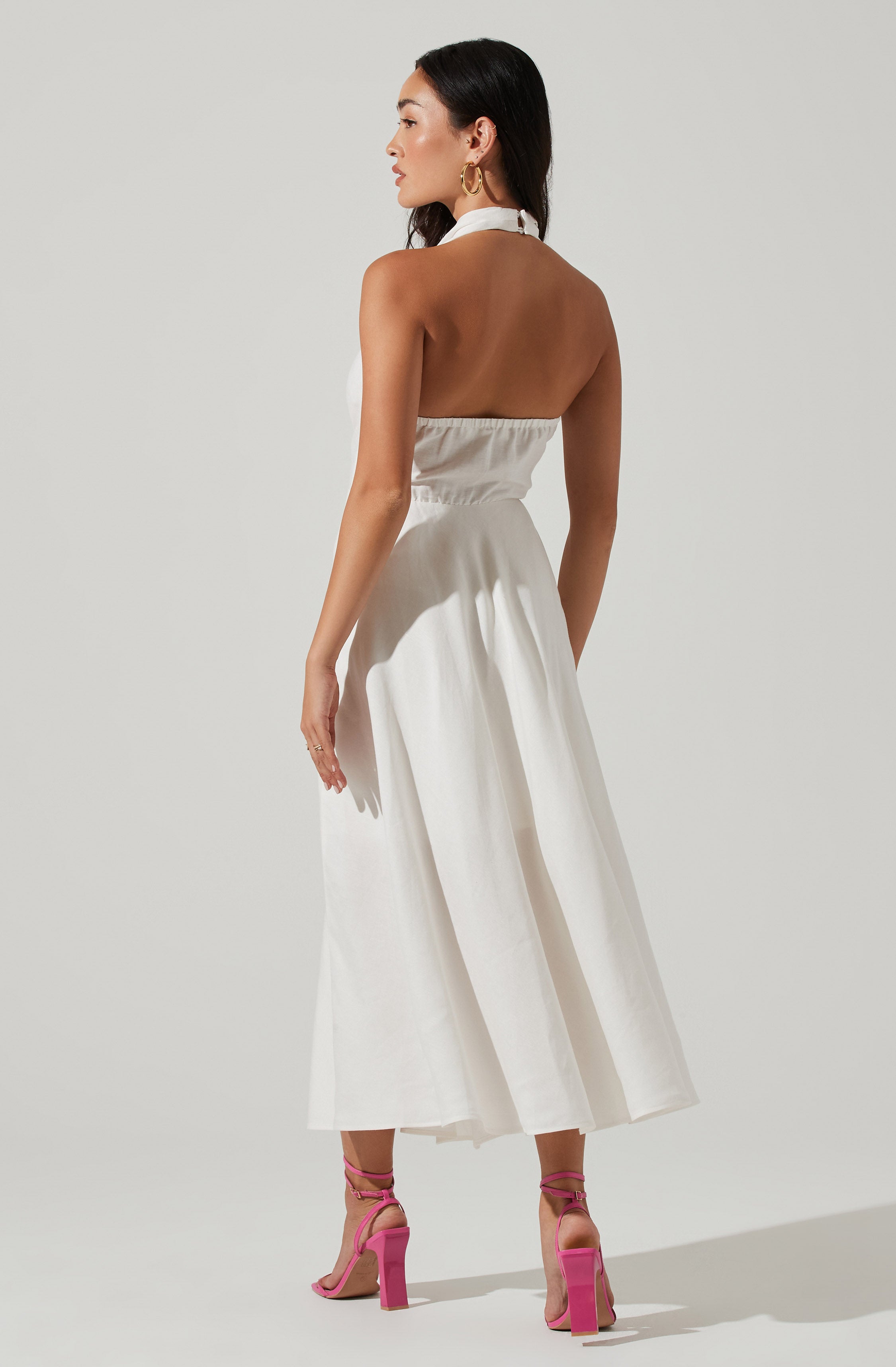 Keava Halter Midi Dress-Aljck