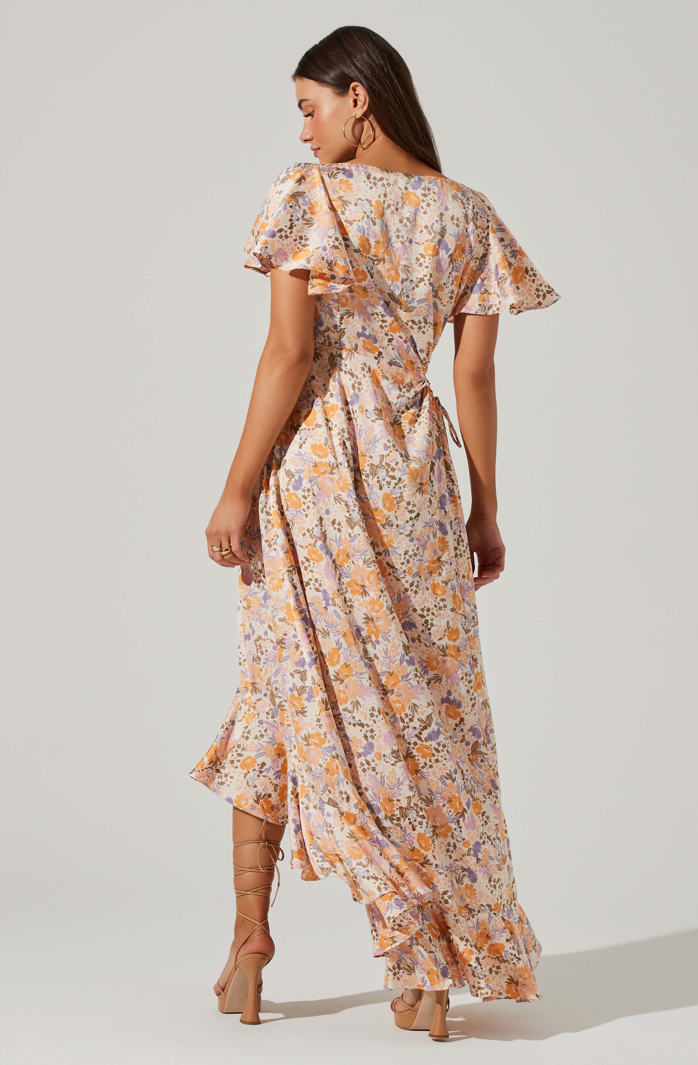 Veida Floral Cutout Midi Dress-Aljck