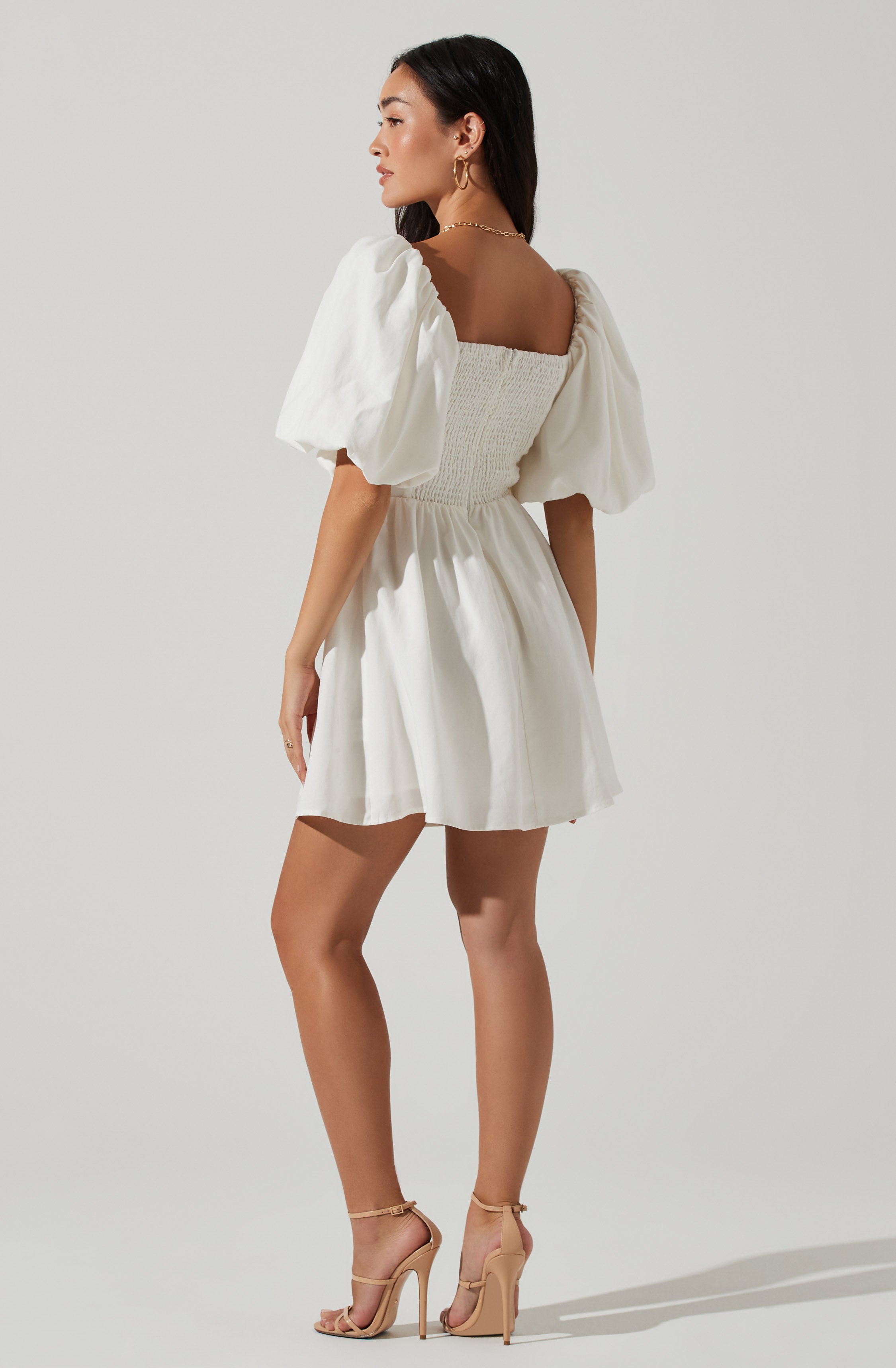 Serilda Cutout Puff Sleeve Mini Dress-Aljck