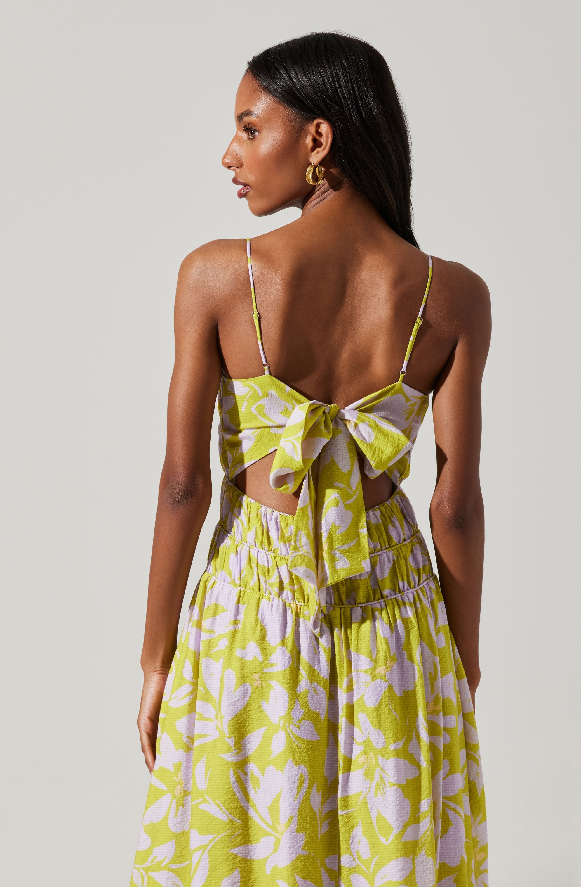 Andrina Floral Smocked Midi Dress-Aljck