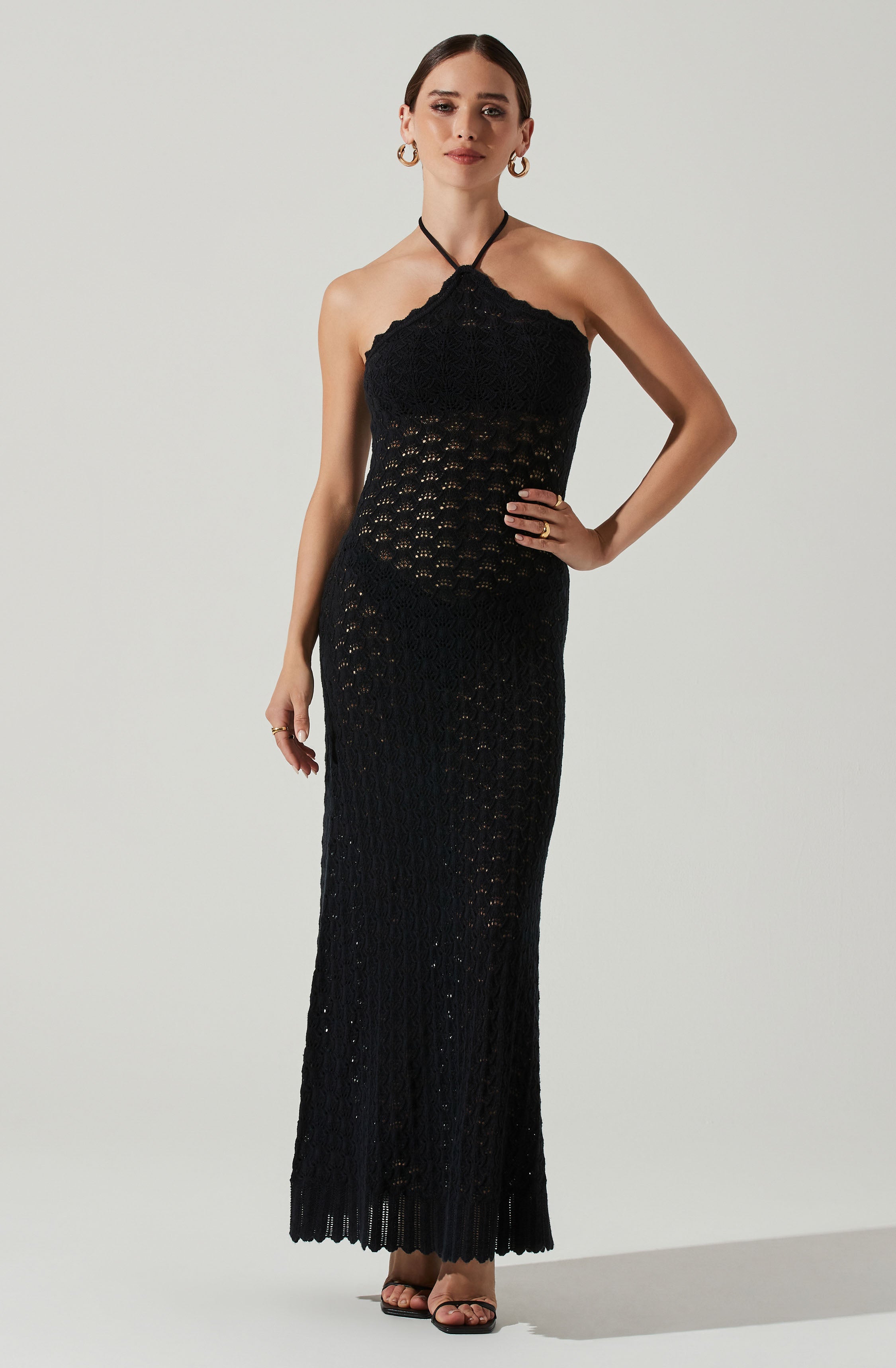 Shira Knit Halter Maxi Dress-Aljck