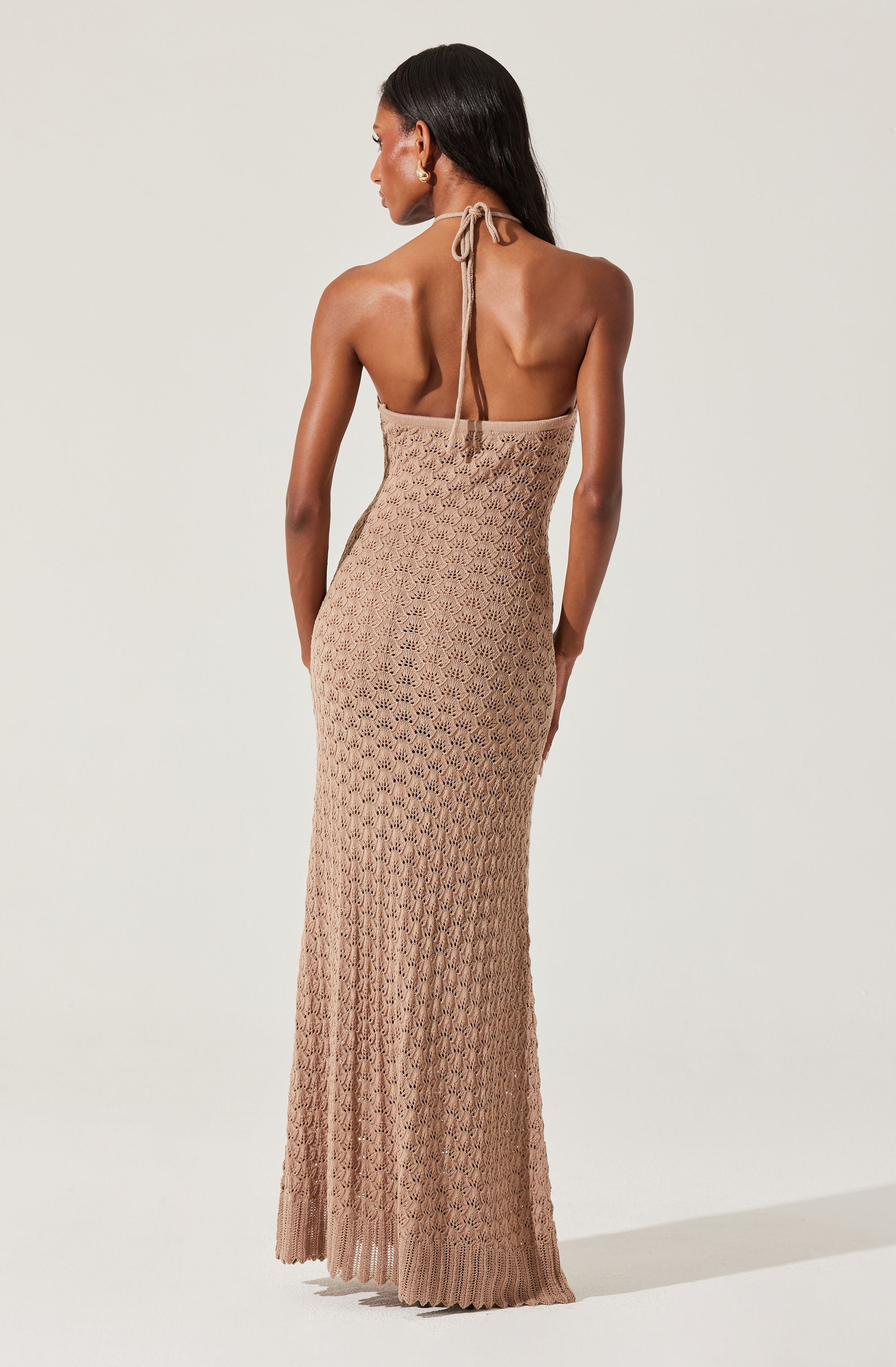 Shira Knit Halter Maxi Dress-Aljck