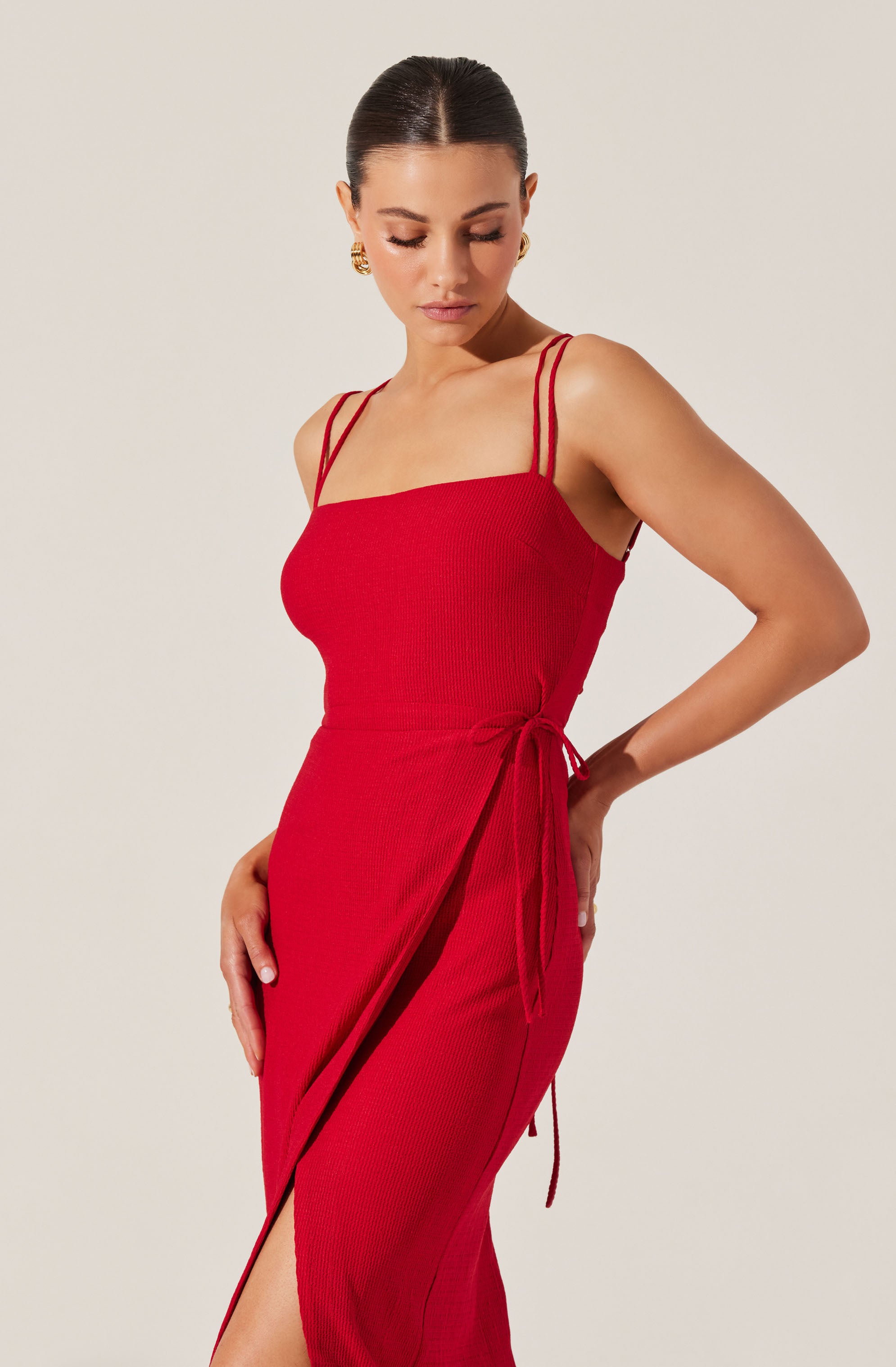 Brinda Wrap Midi Dress-Aljck