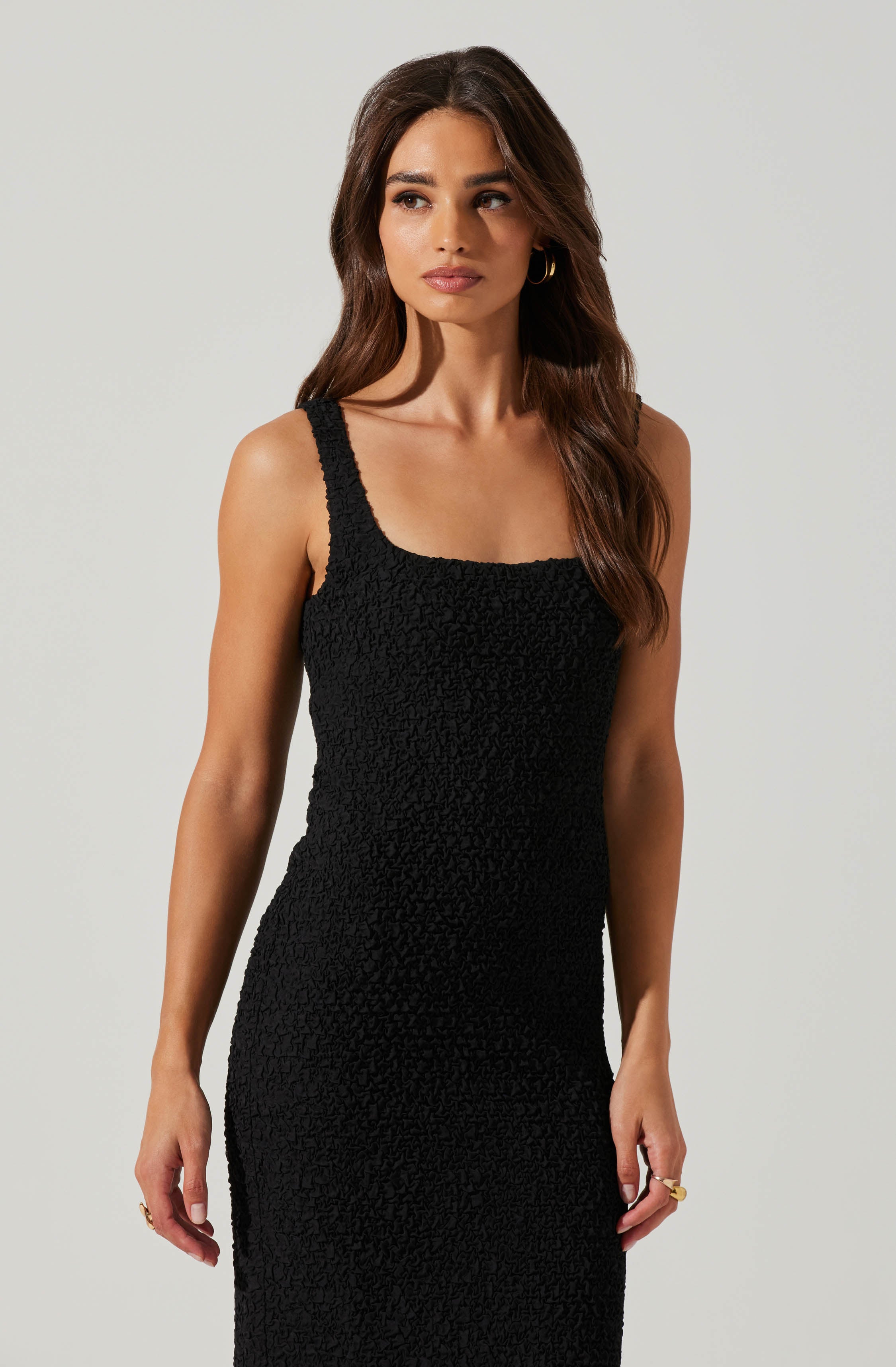 Crisanta Textured Midi Dress-Aljck