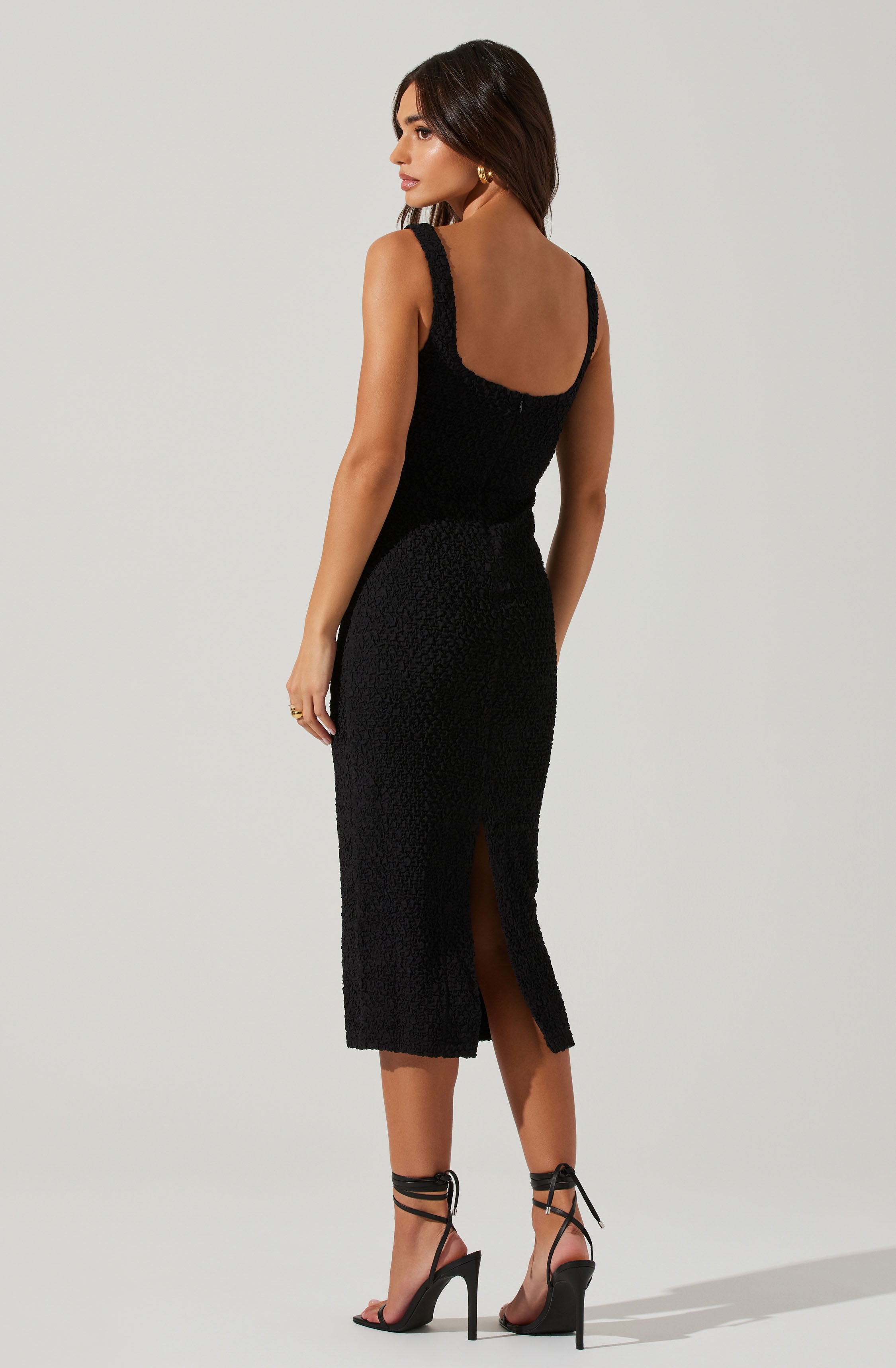 Crisanta Textured Midi Dress-Aljck