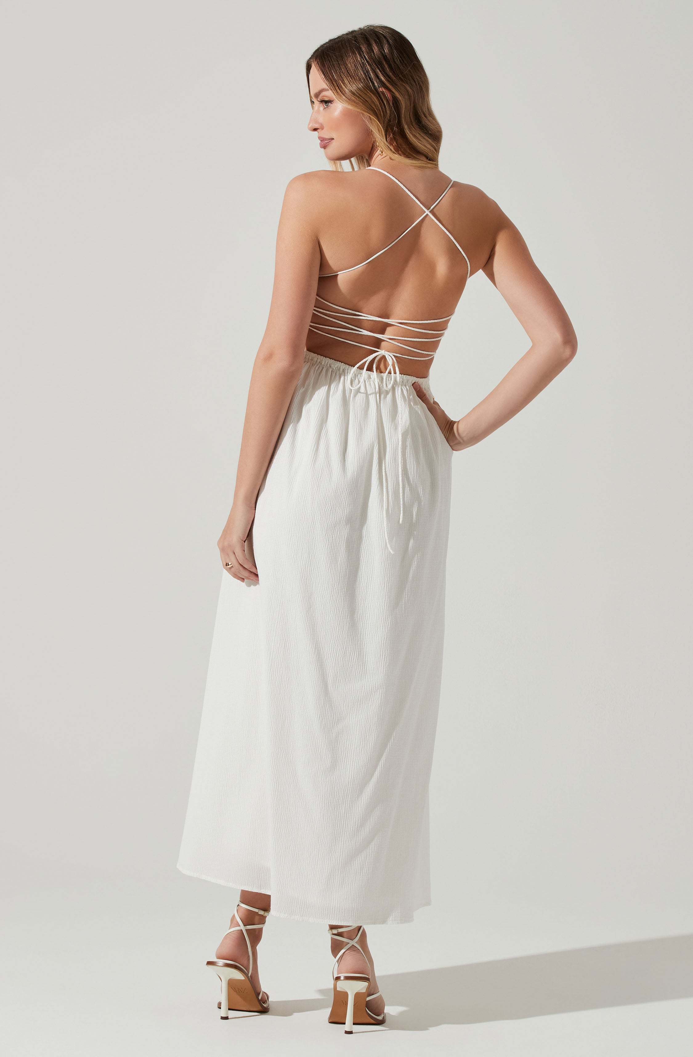 Stasia Smocked Midi Dress-Aljck