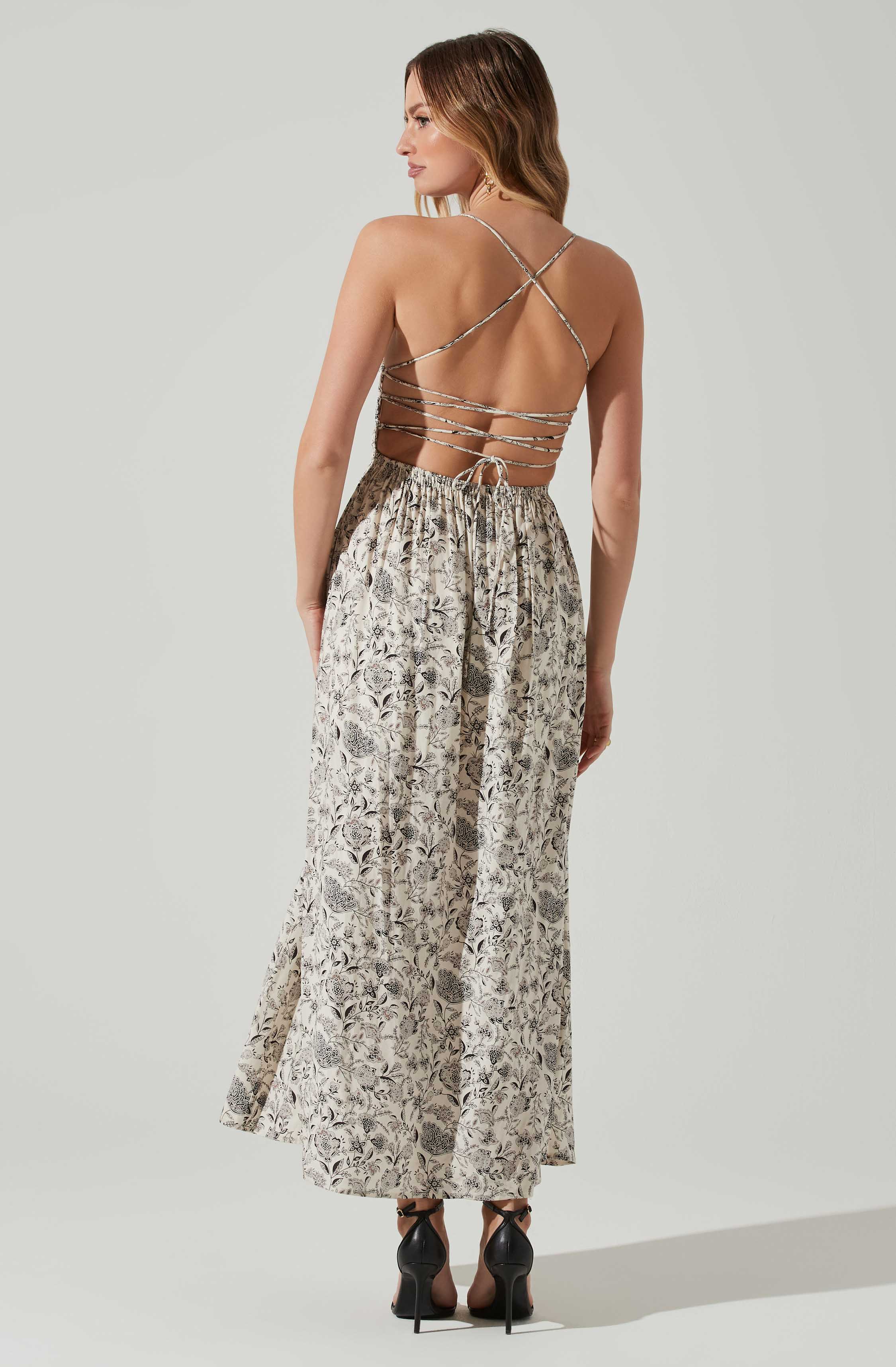 Stasia Floral Smocked Midi Dress-Aljck