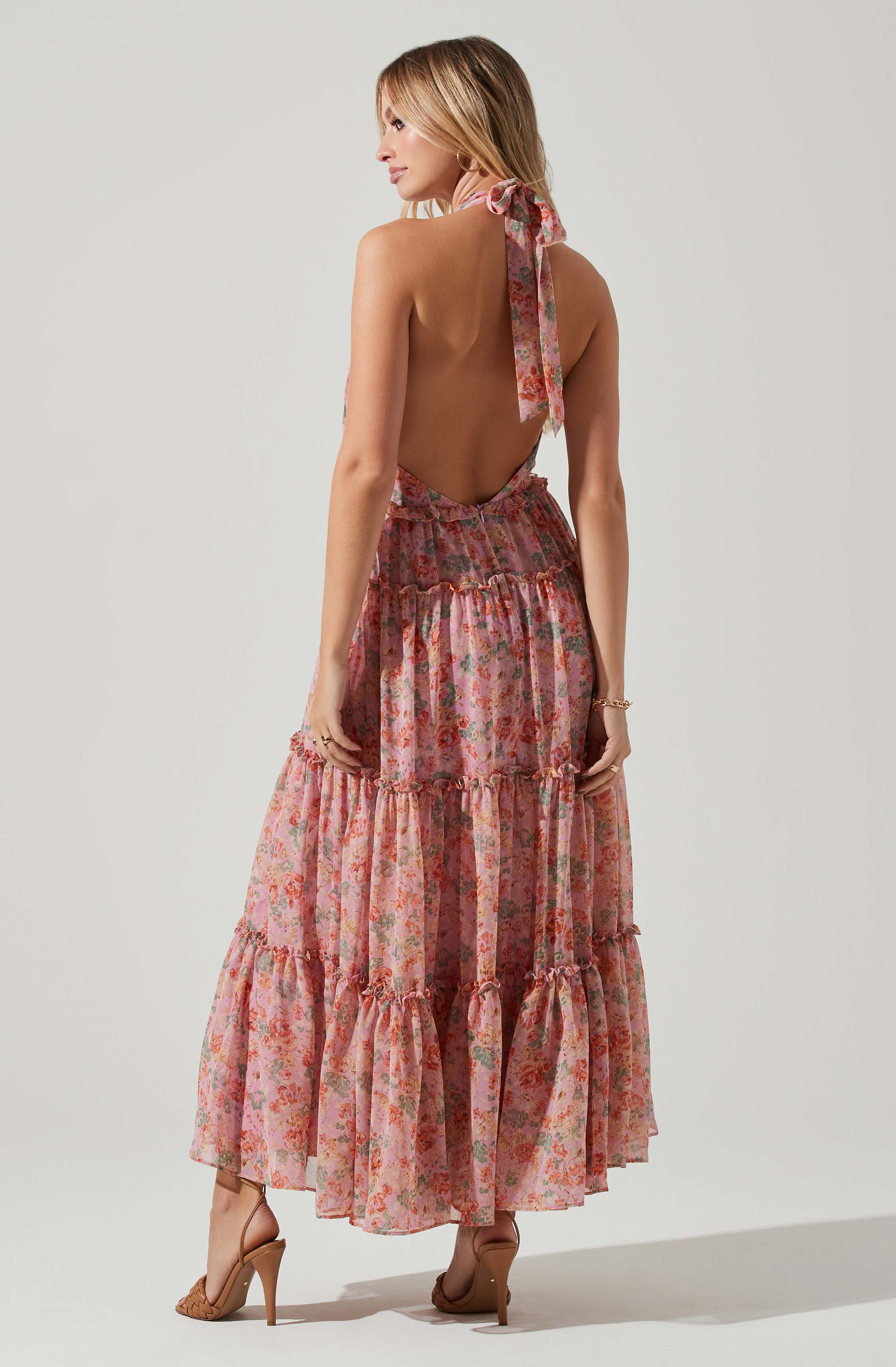 Jaidee Floral Tiered Maxi Dress-Aljck