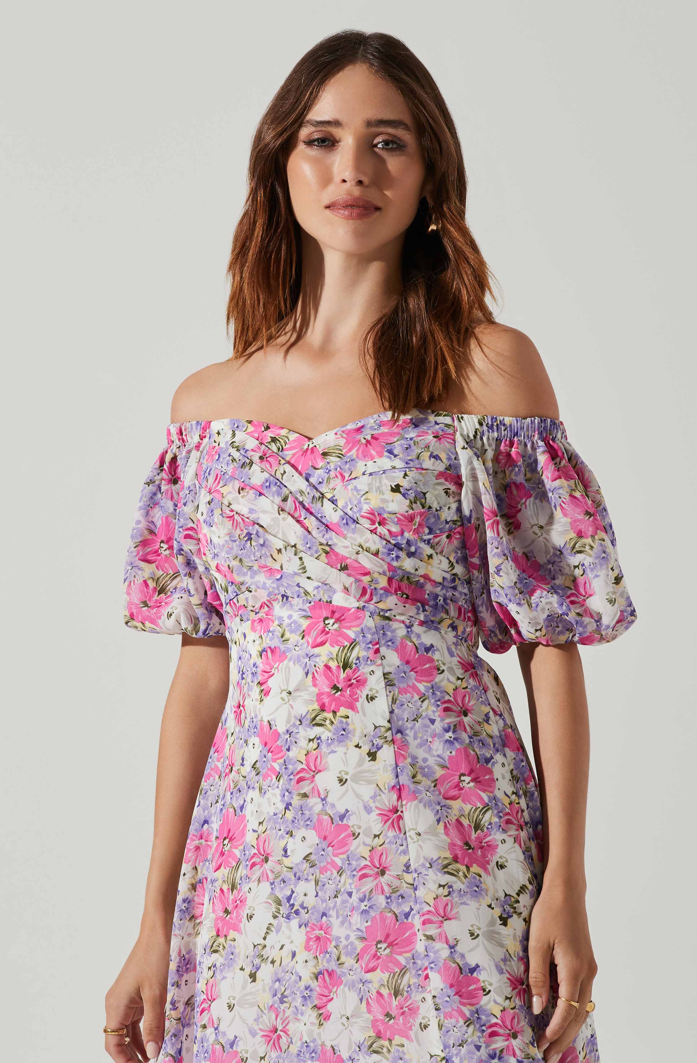 Valora Off Shoulder Floral Maxi Dress-Aljck