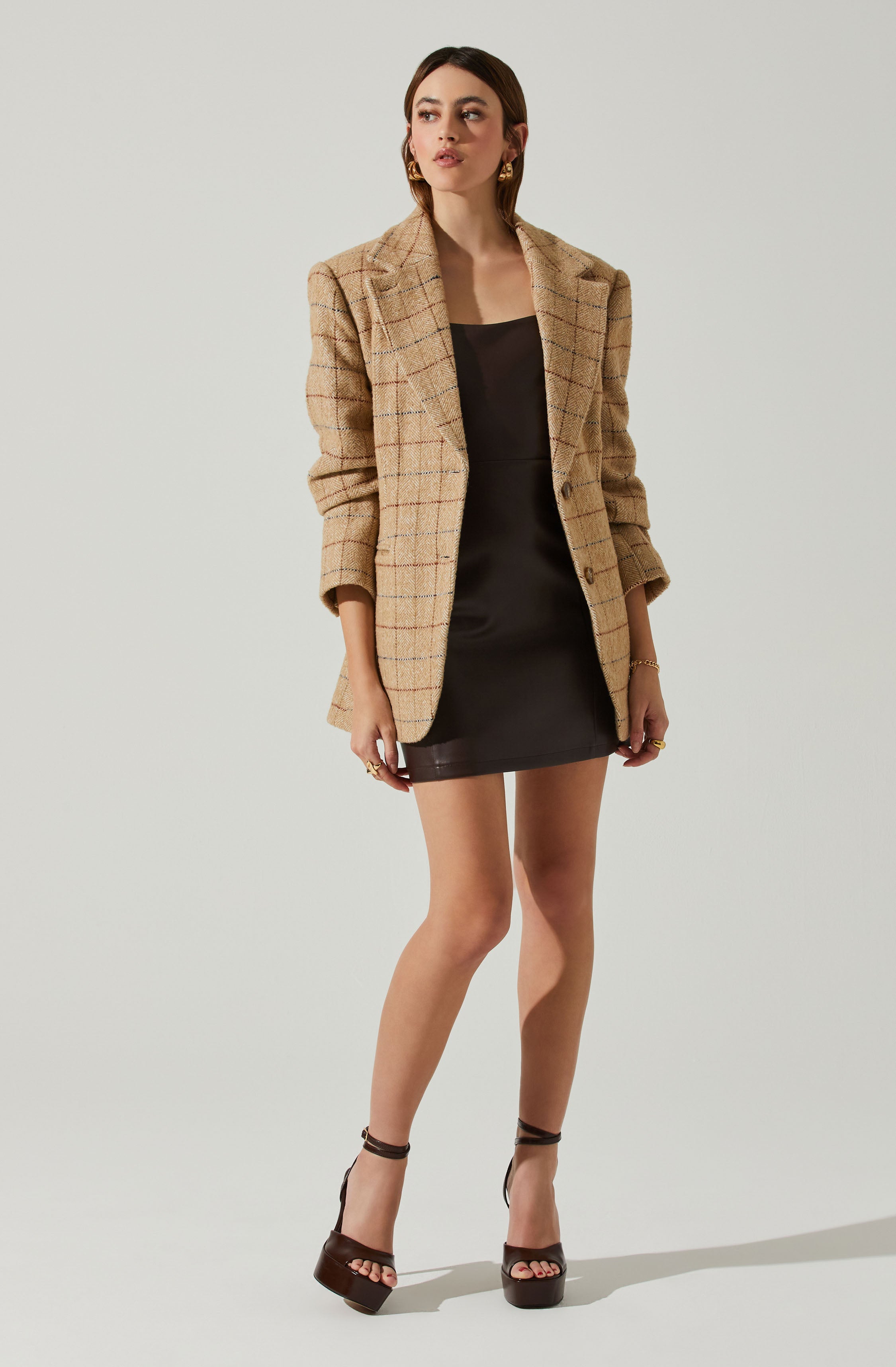 Carmen Strapless Faux Leather Mini Dress-Aljck