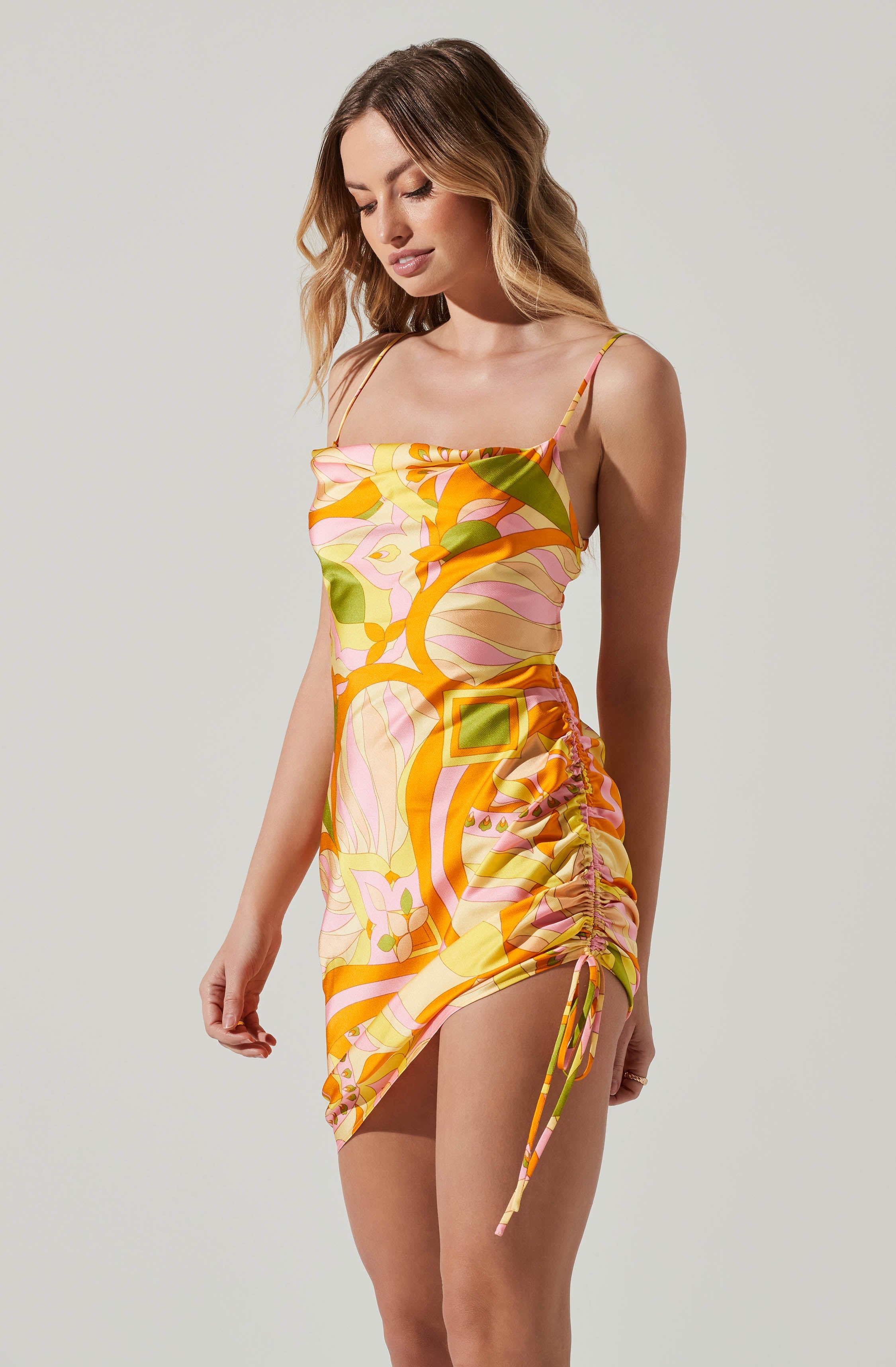 Damita Ruched Mini Dress-Aljck