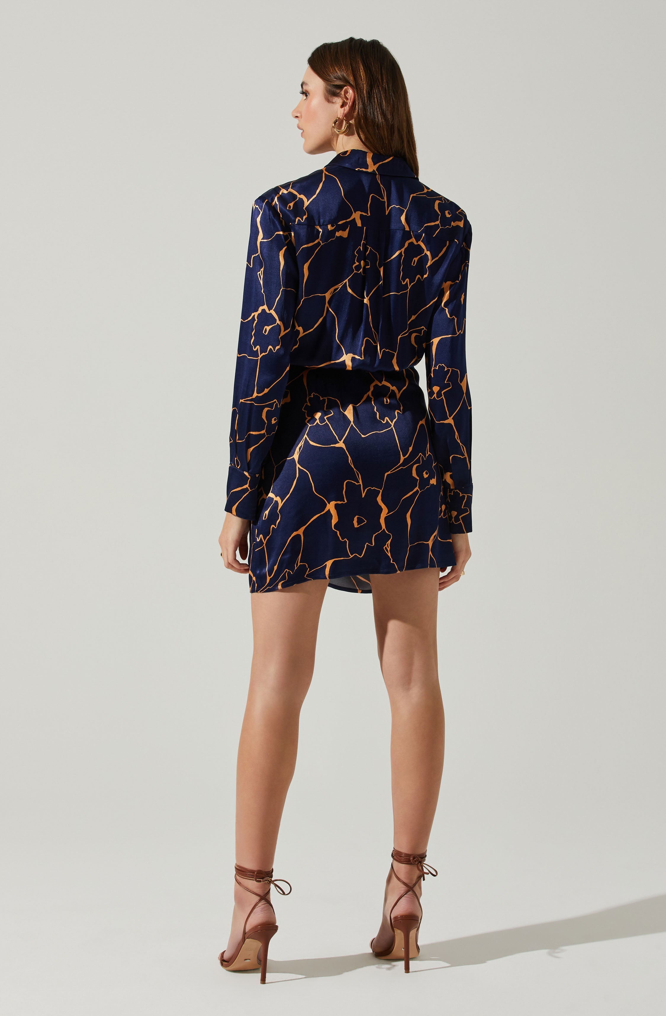 Brielle Satin Floral Mini Dress-Aljck