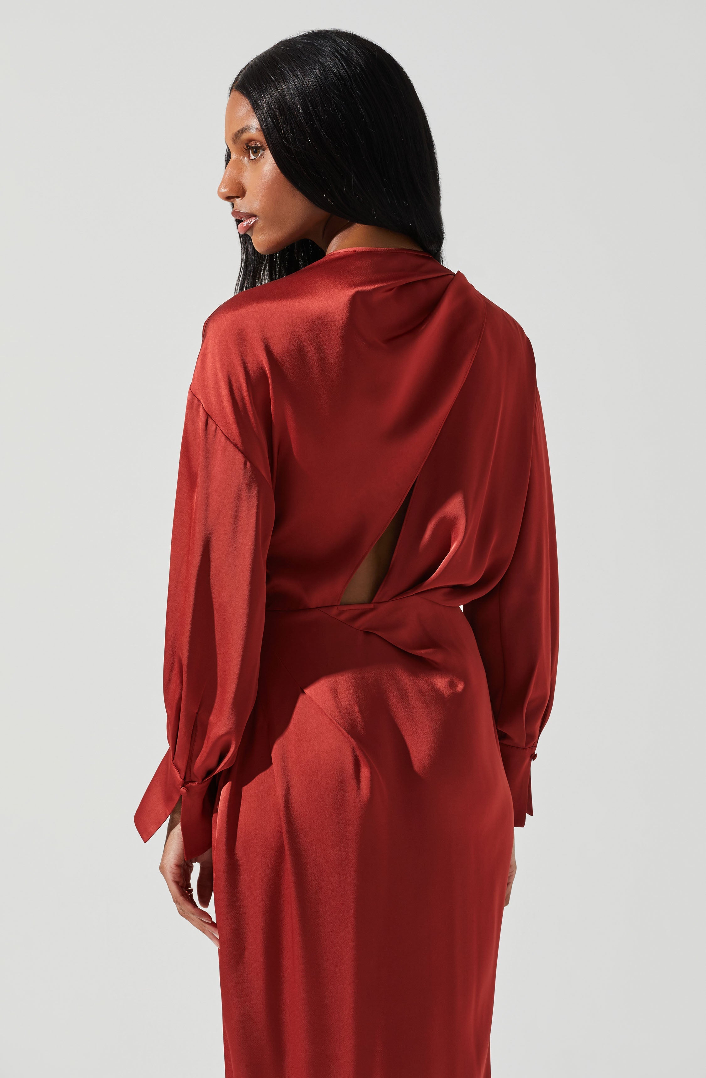 Sadyra Drop Shoulder Wrap Dress-Aljck