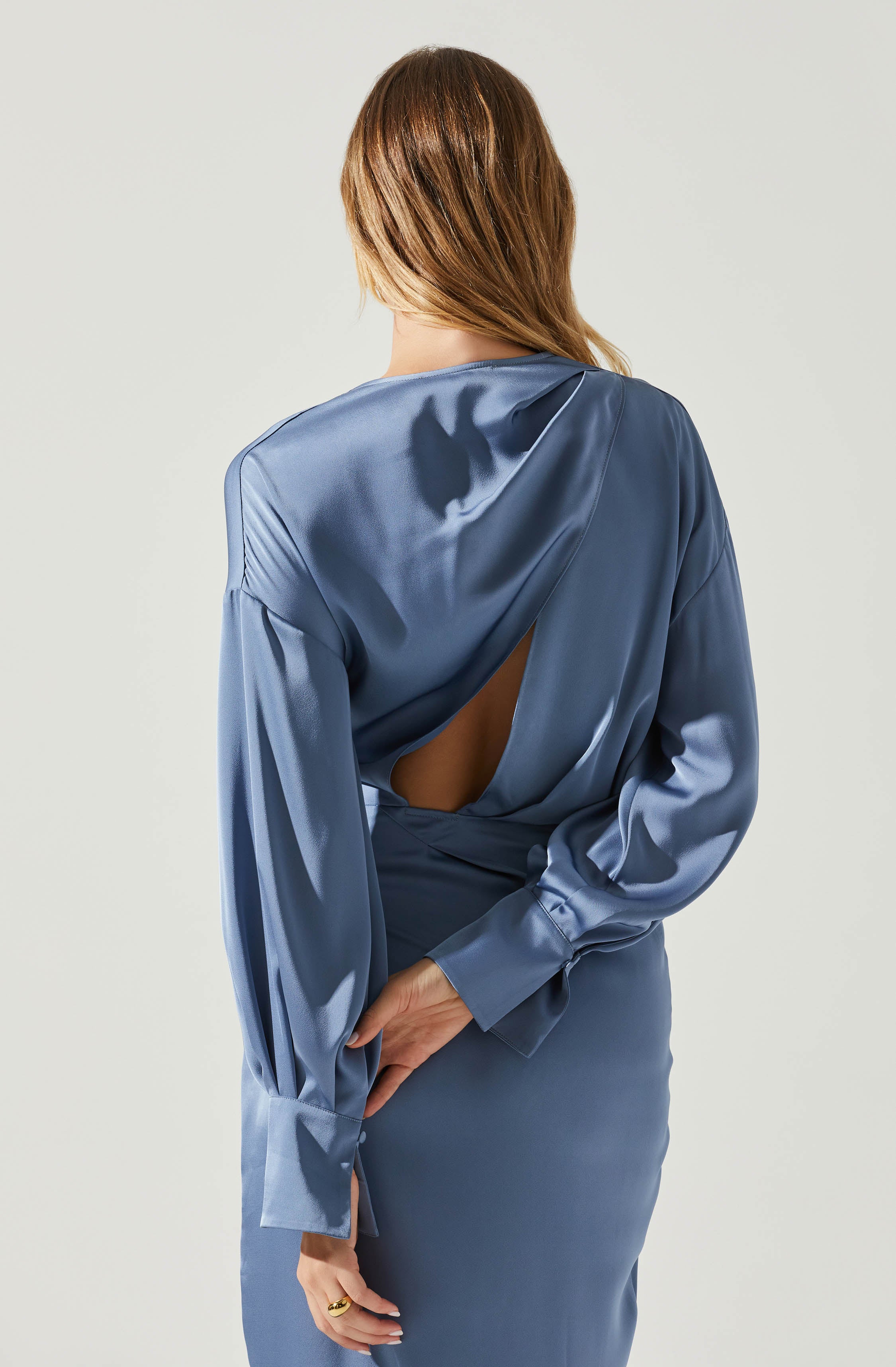 Sadyra Drop Shoulder Wrap Dress-Aljck