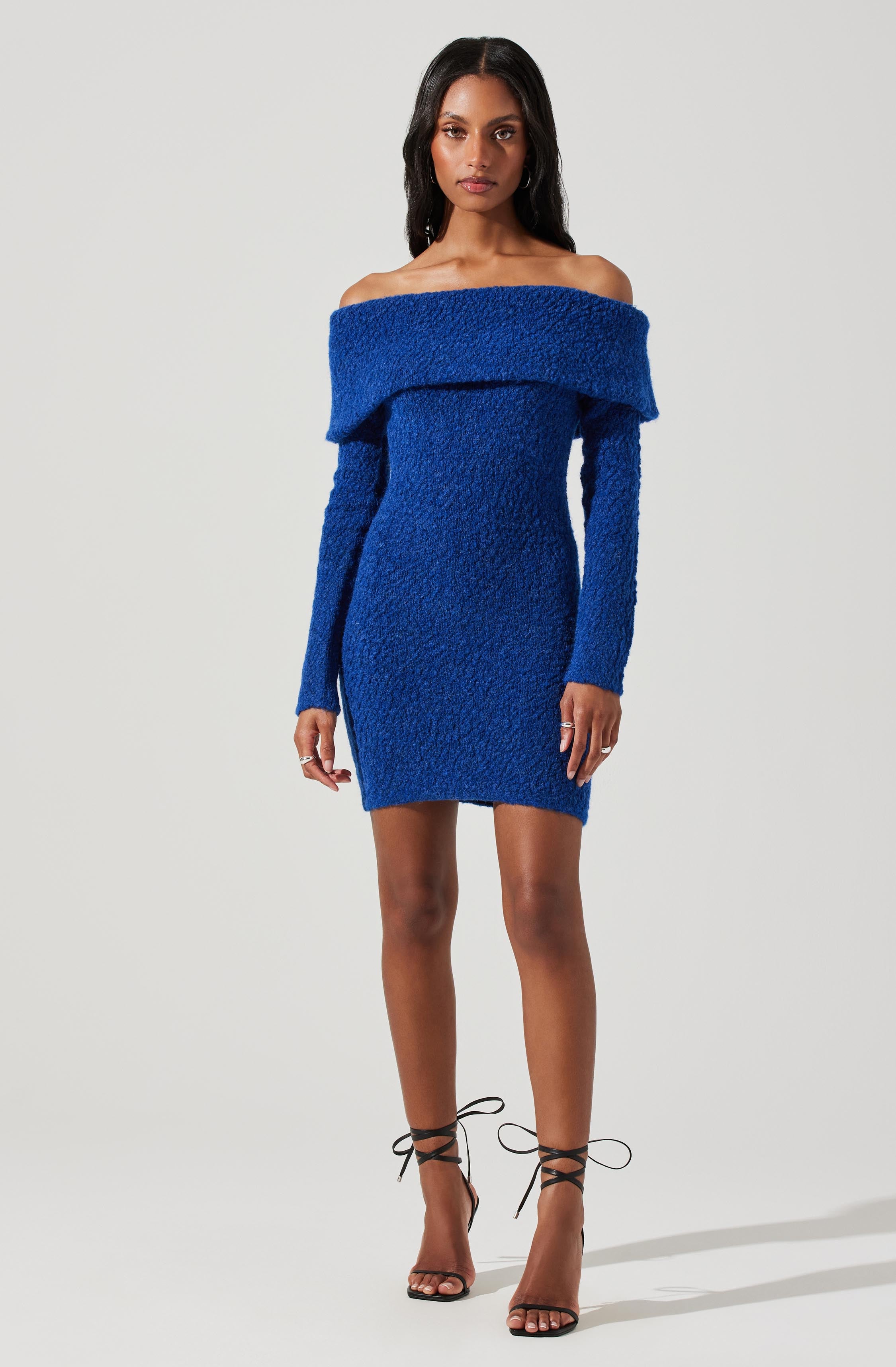 Danya Off Shoulder Sweater Dress-Aljck