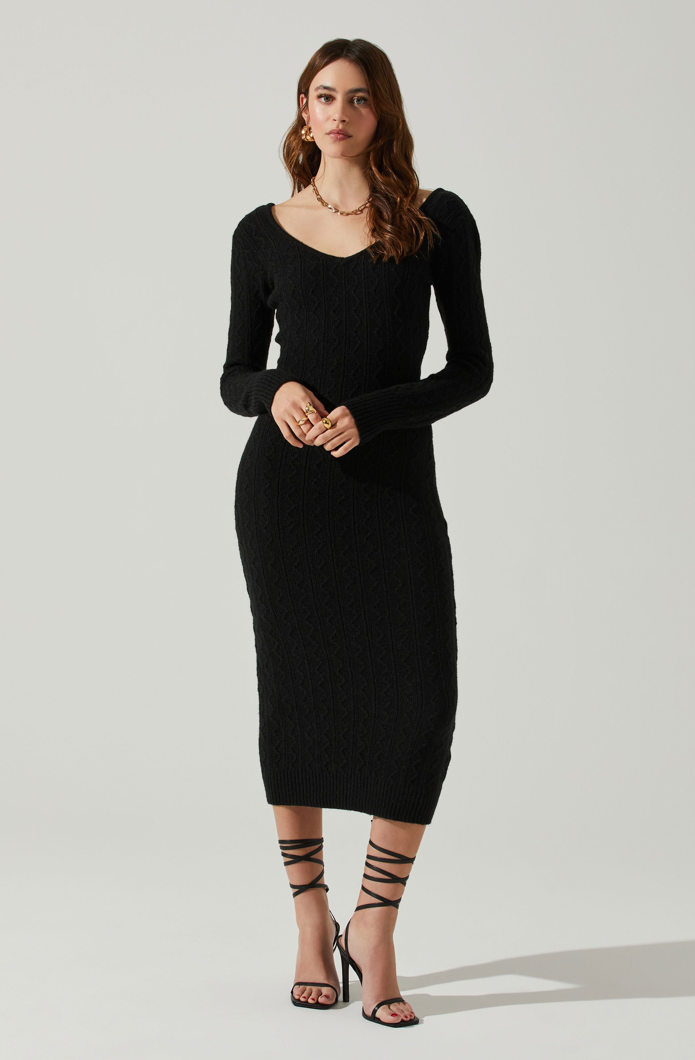 Regina Cutout Midi Sweater Dress-Aljck