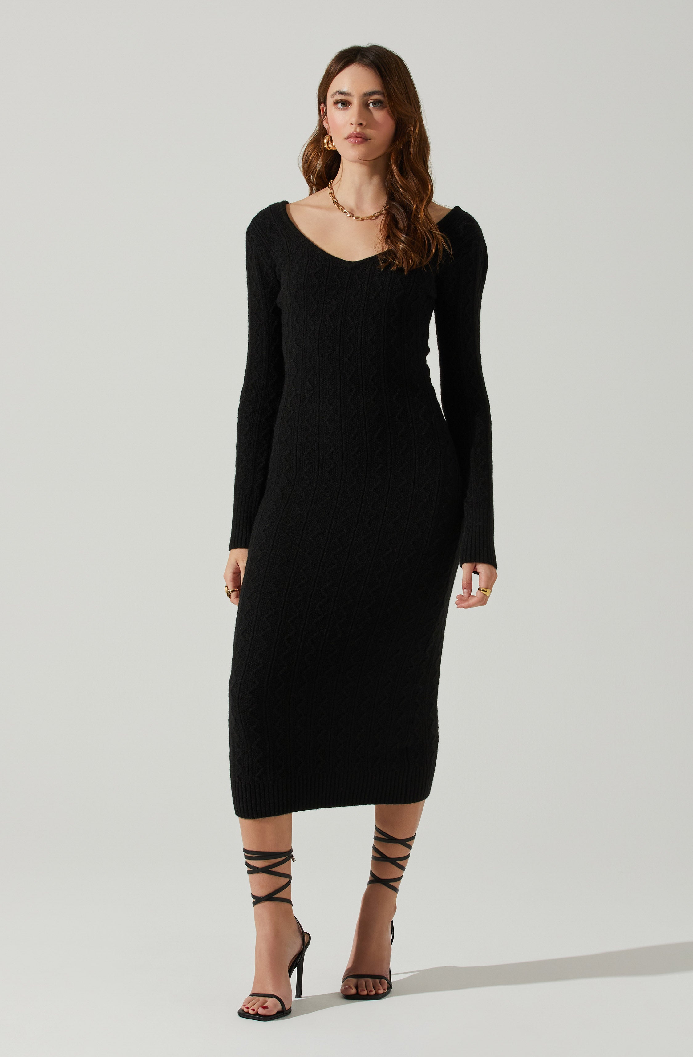 Regina Cutout Midi Sweater Dress-Aljck