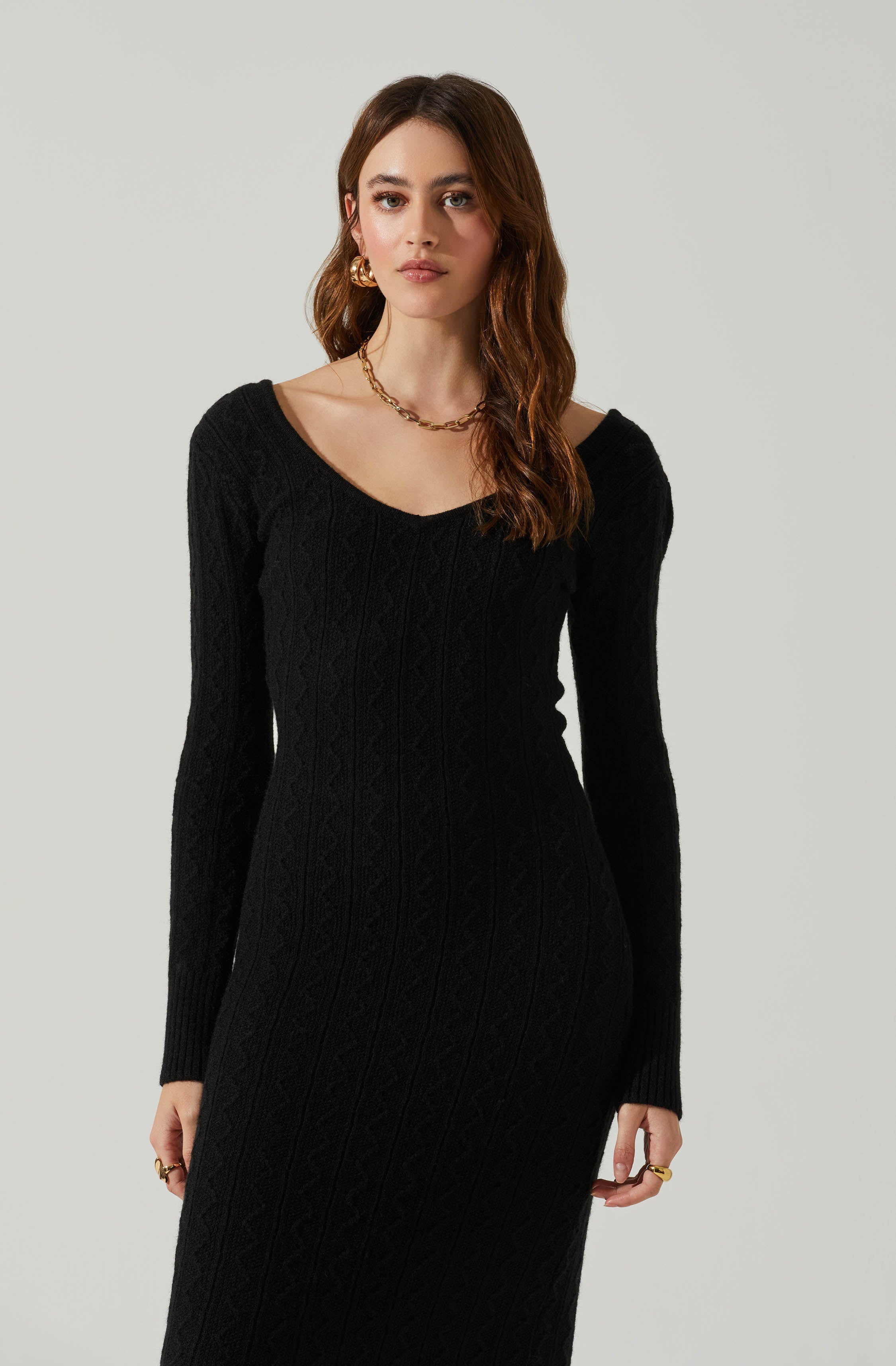 Regina Cutout Midi Sweater Dress-Aljck