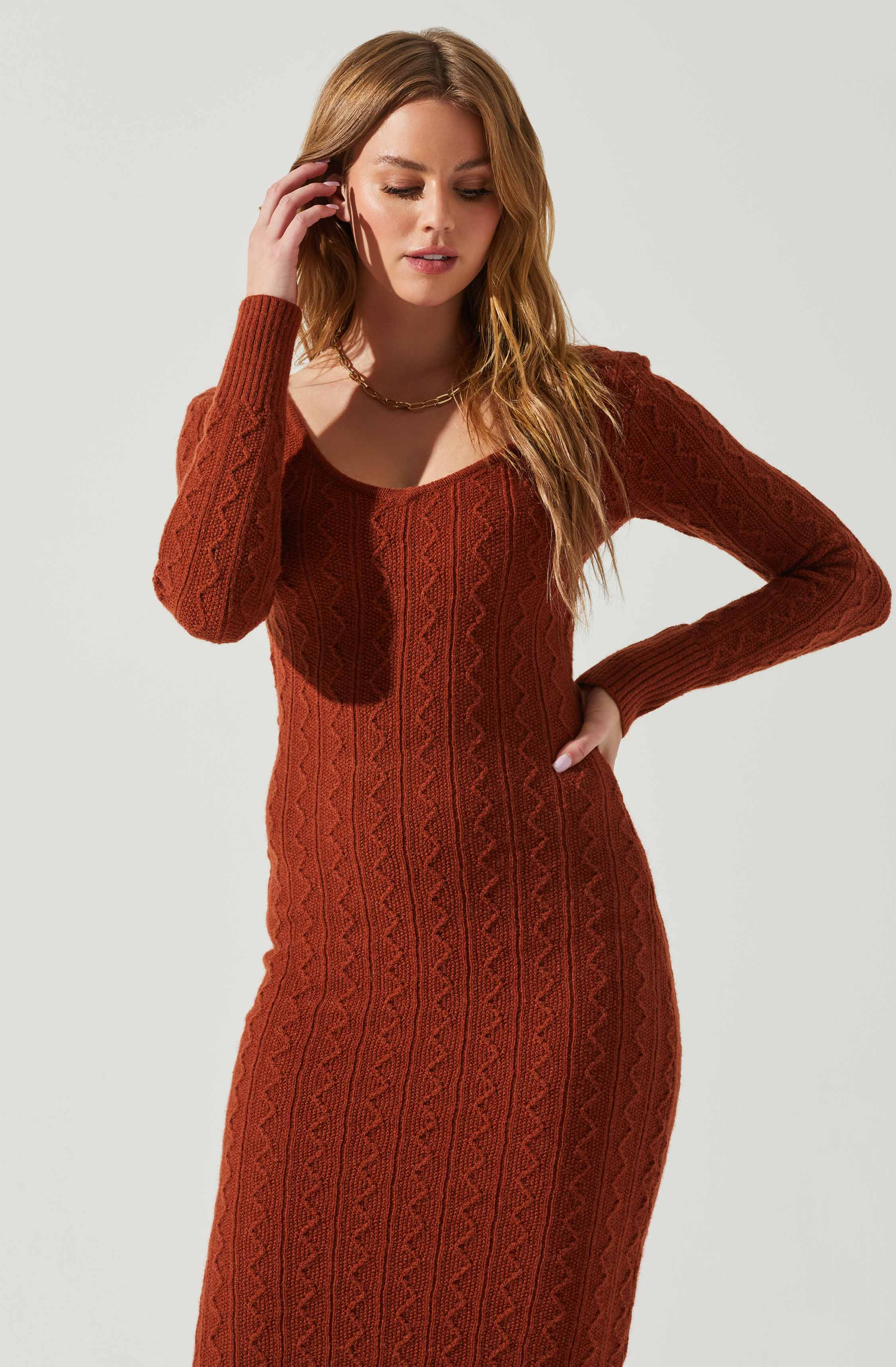 Regina Cutout Midi Sweater Dress-Aljck