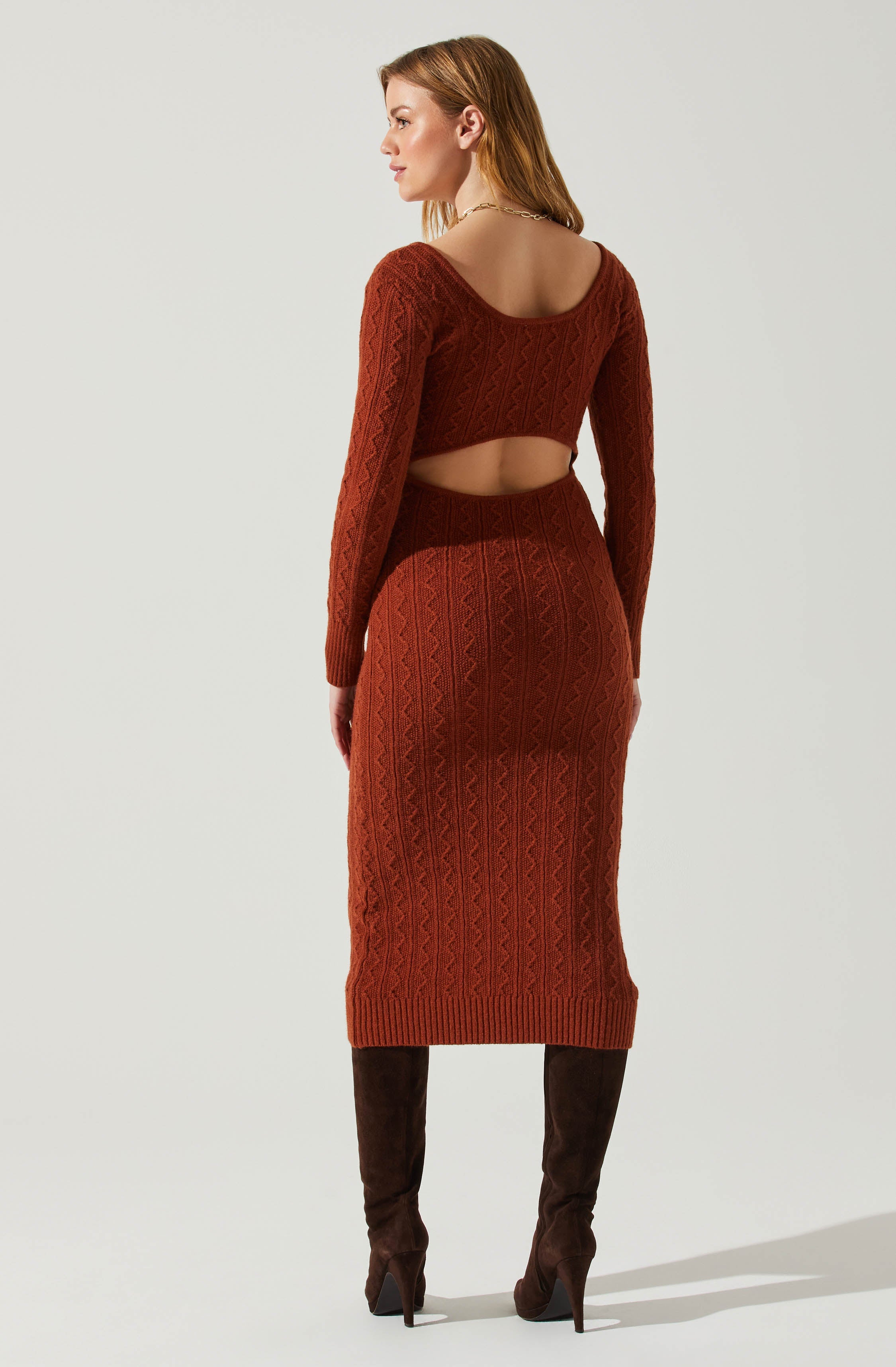 Regina Cutout Midi Sweater Dress-Aljck