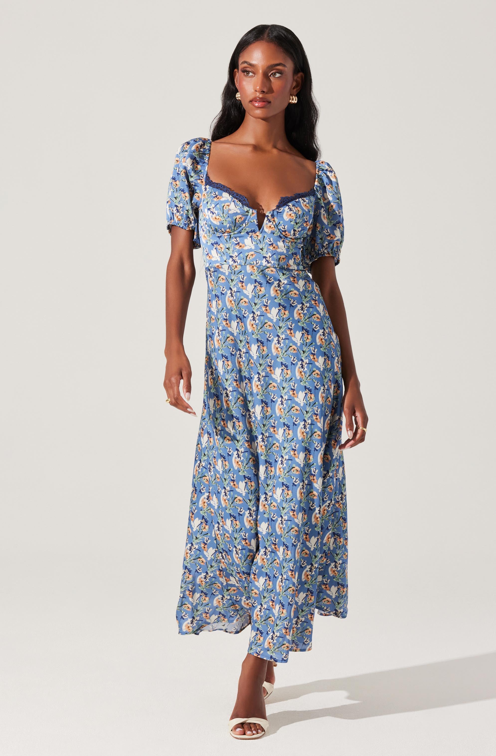 Sylvie Floral Bustier Maxi Dress-Aljck