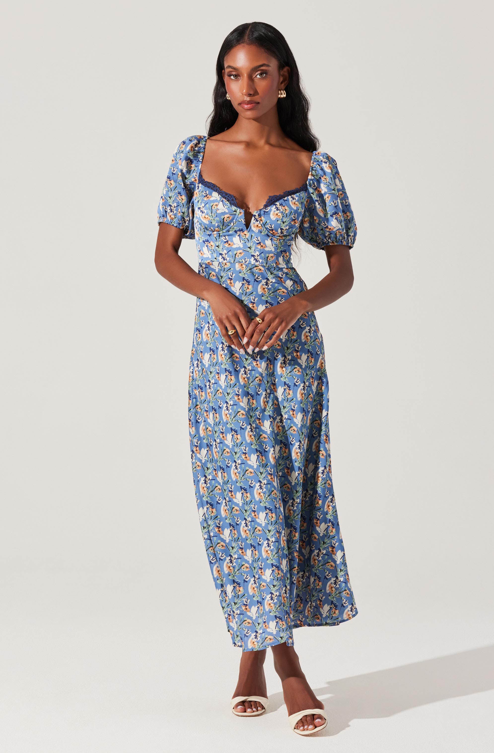 Sylvie Floral Bustier Maxi Dress-Aljck