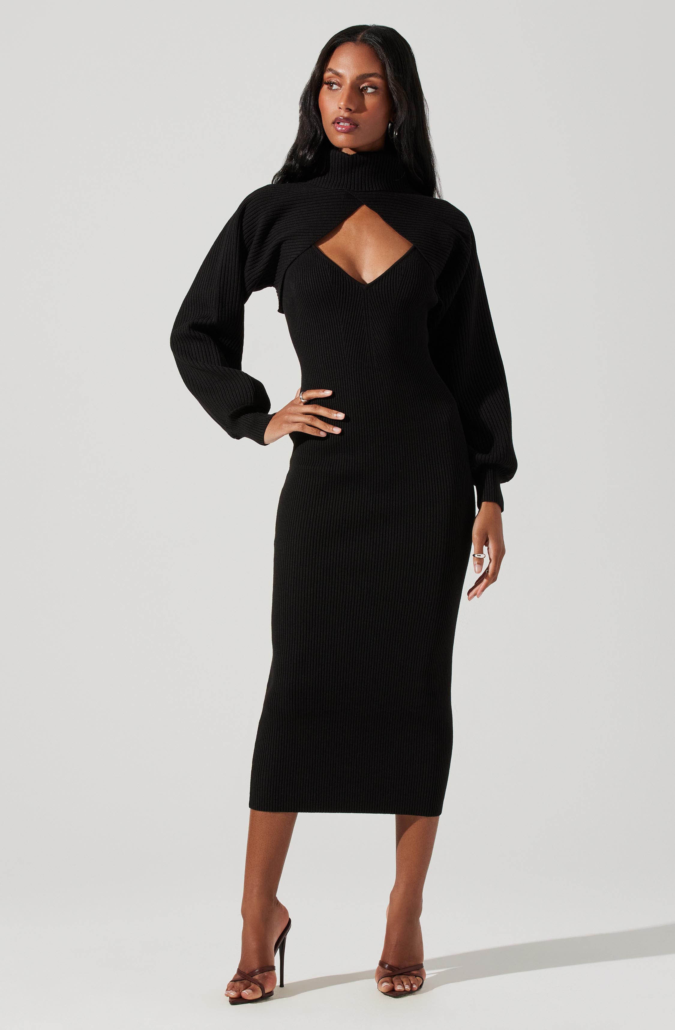 Jodie Bolero Midi Sweater Dress-Aljck