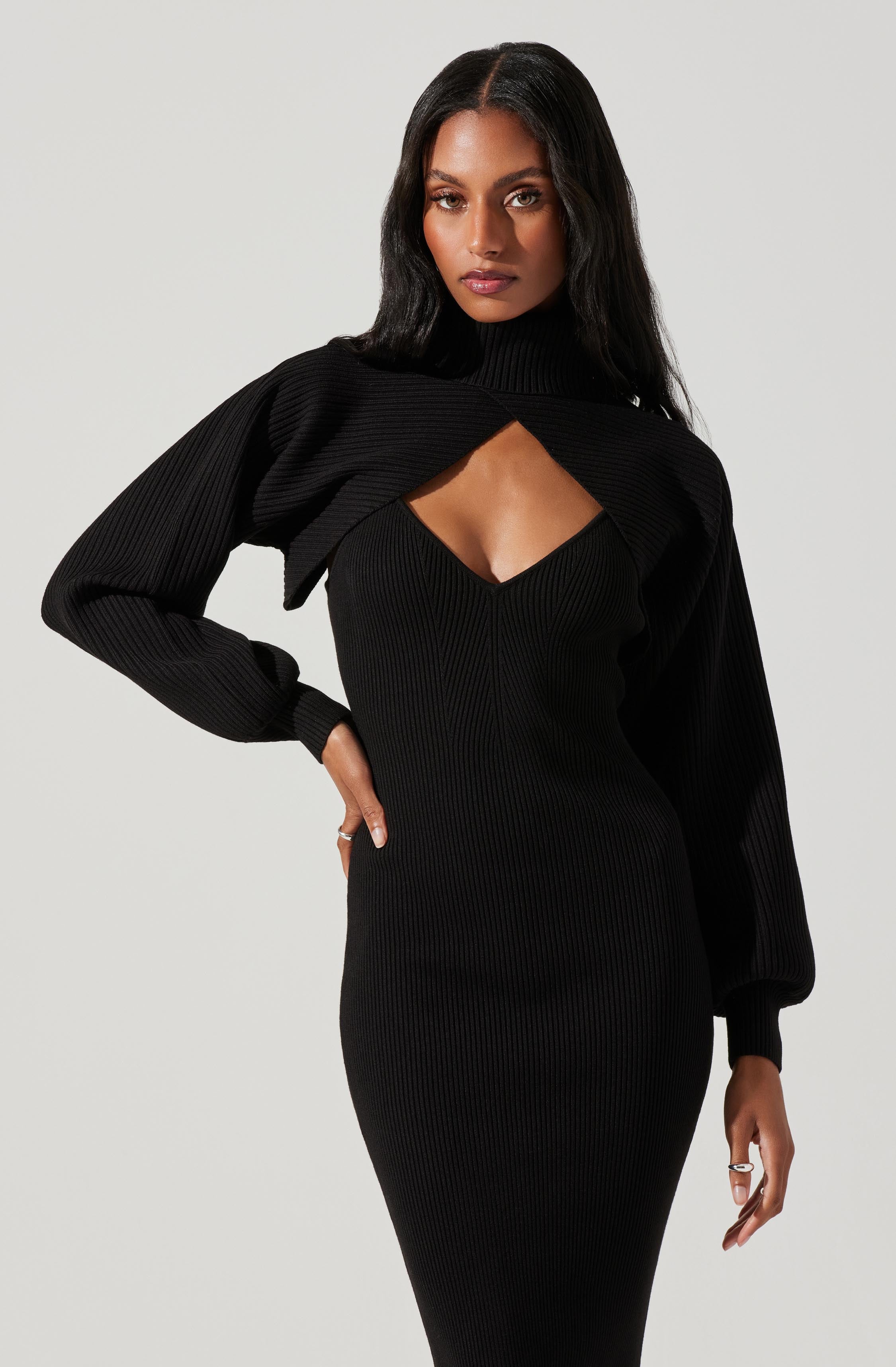 Jodie Bolero Midi Sweater Dress-Aljck