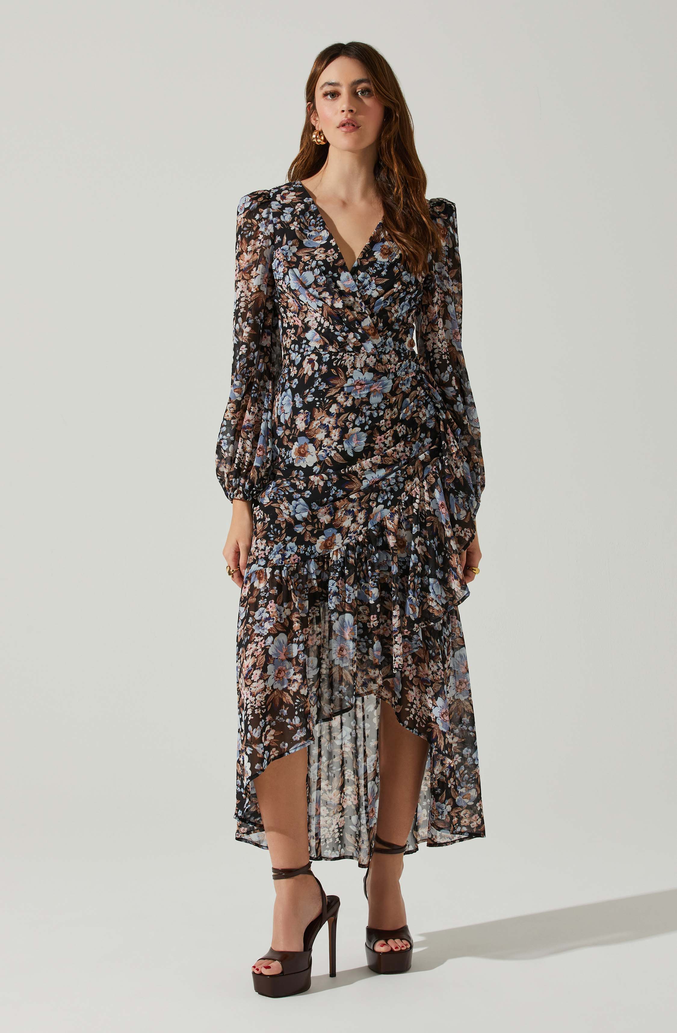 Nalani Wrap Front Hi-Lo Dress-Aljck