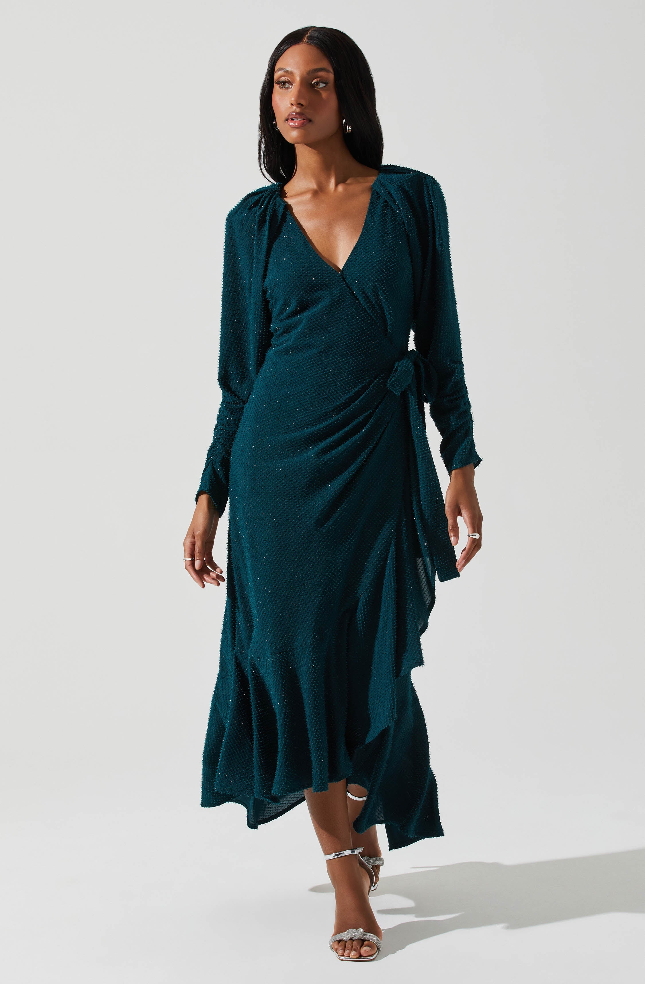 Zenaida Wrap Midi Dress-Aljck