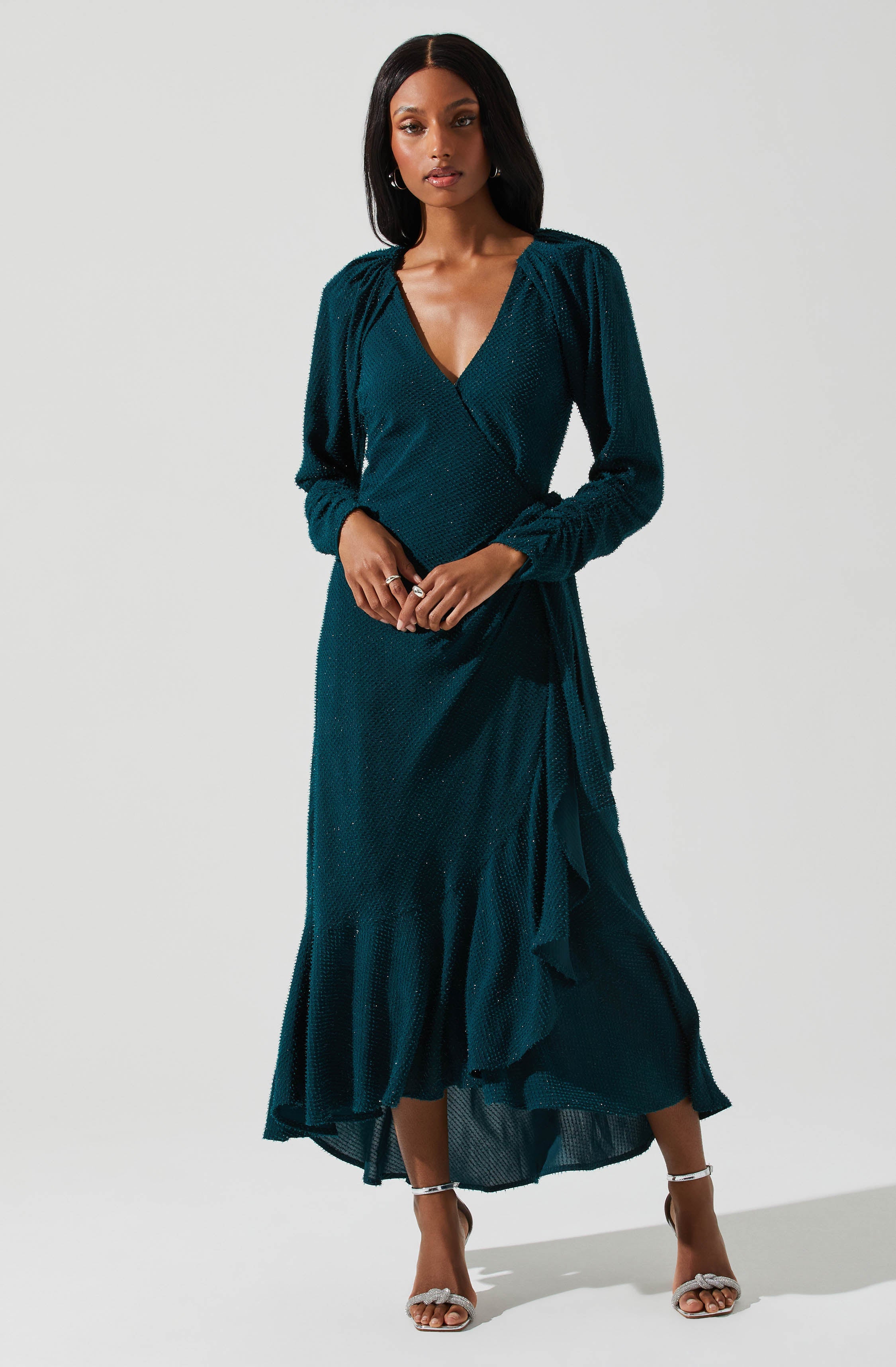 Zenaida Wrap Midi Dress-Aljck