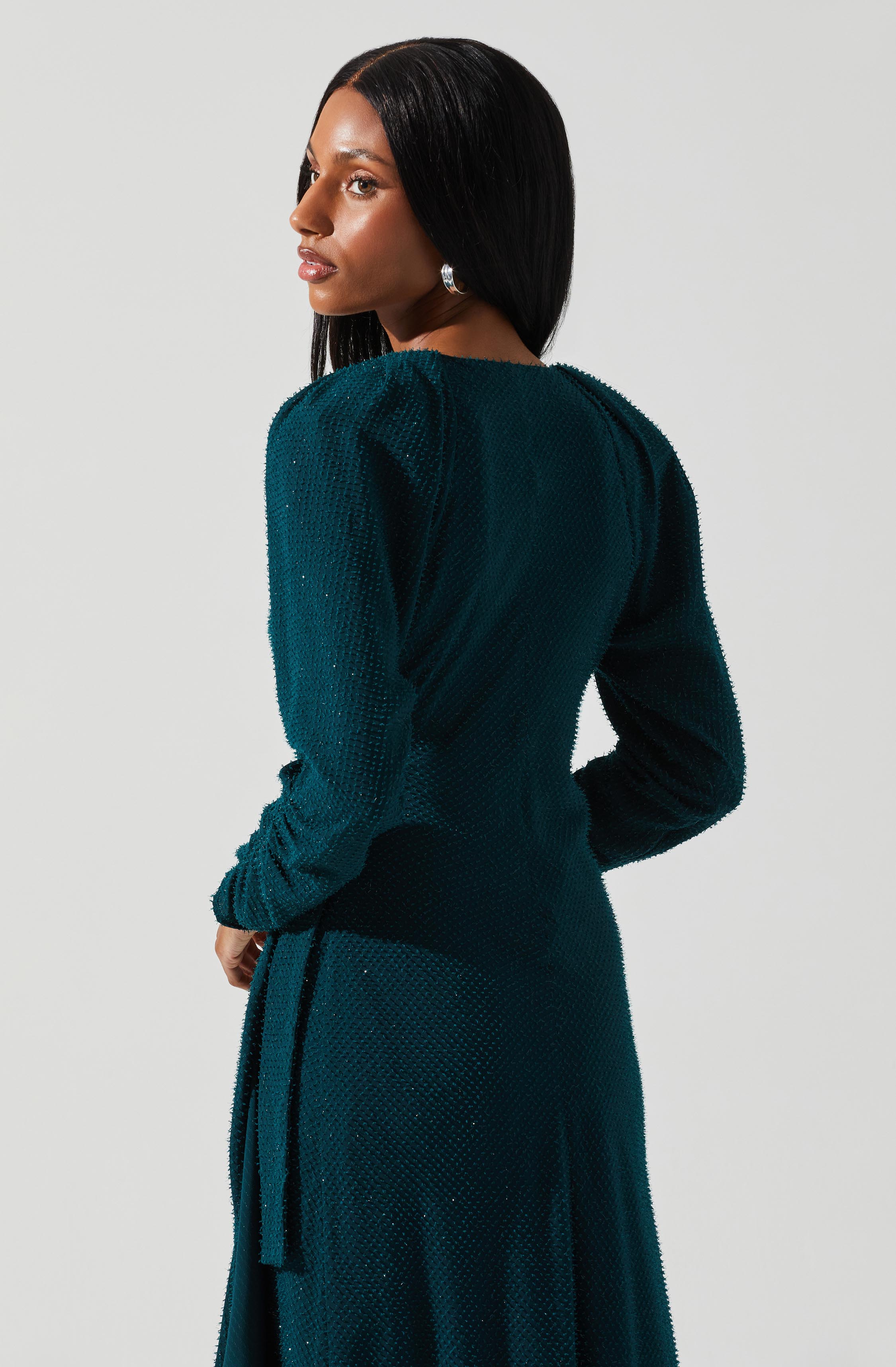 Zenaida Wrap Midi Dress-Aljck