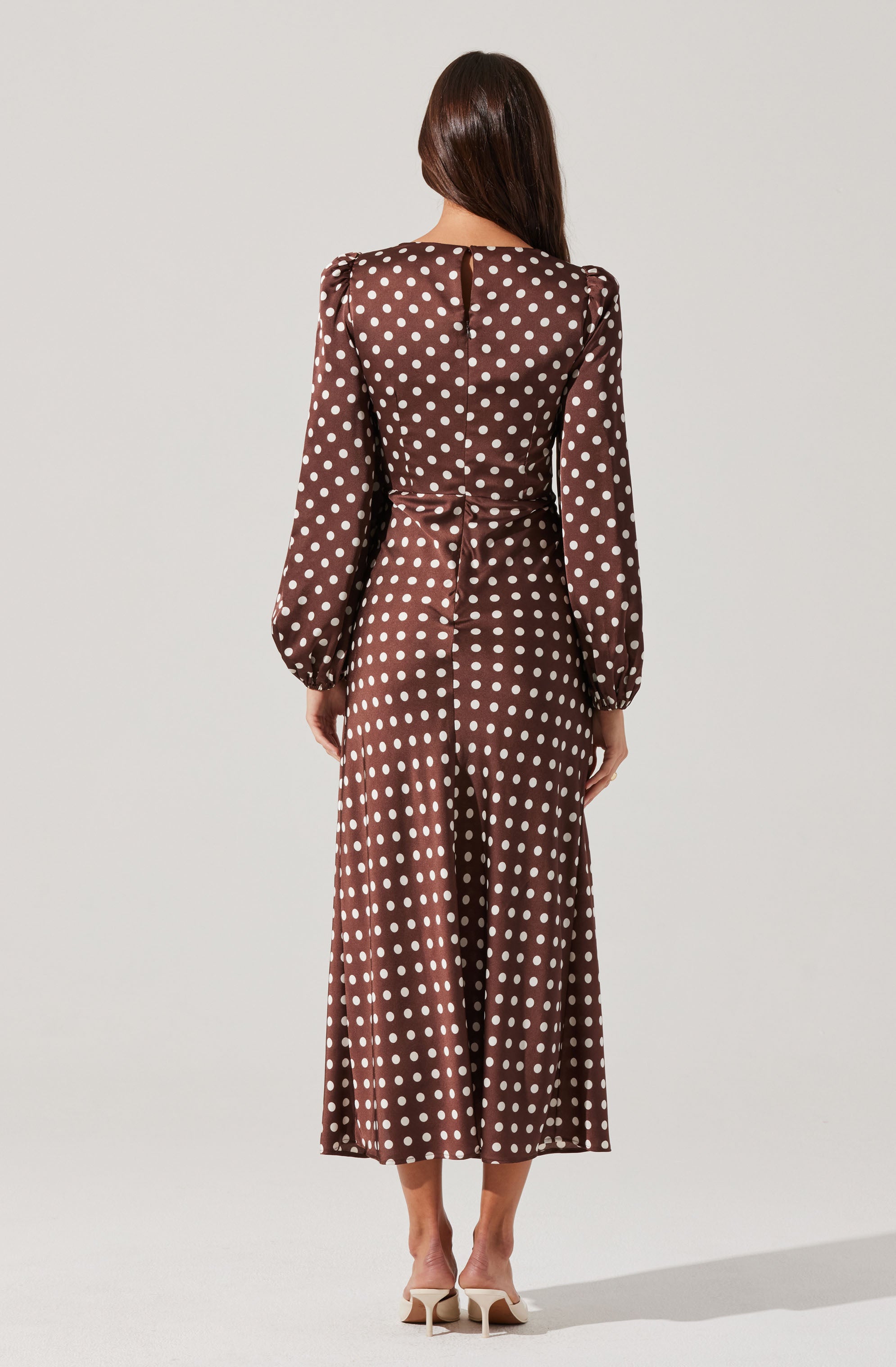 Suzy Polka Dot Midi Dress-Aljck