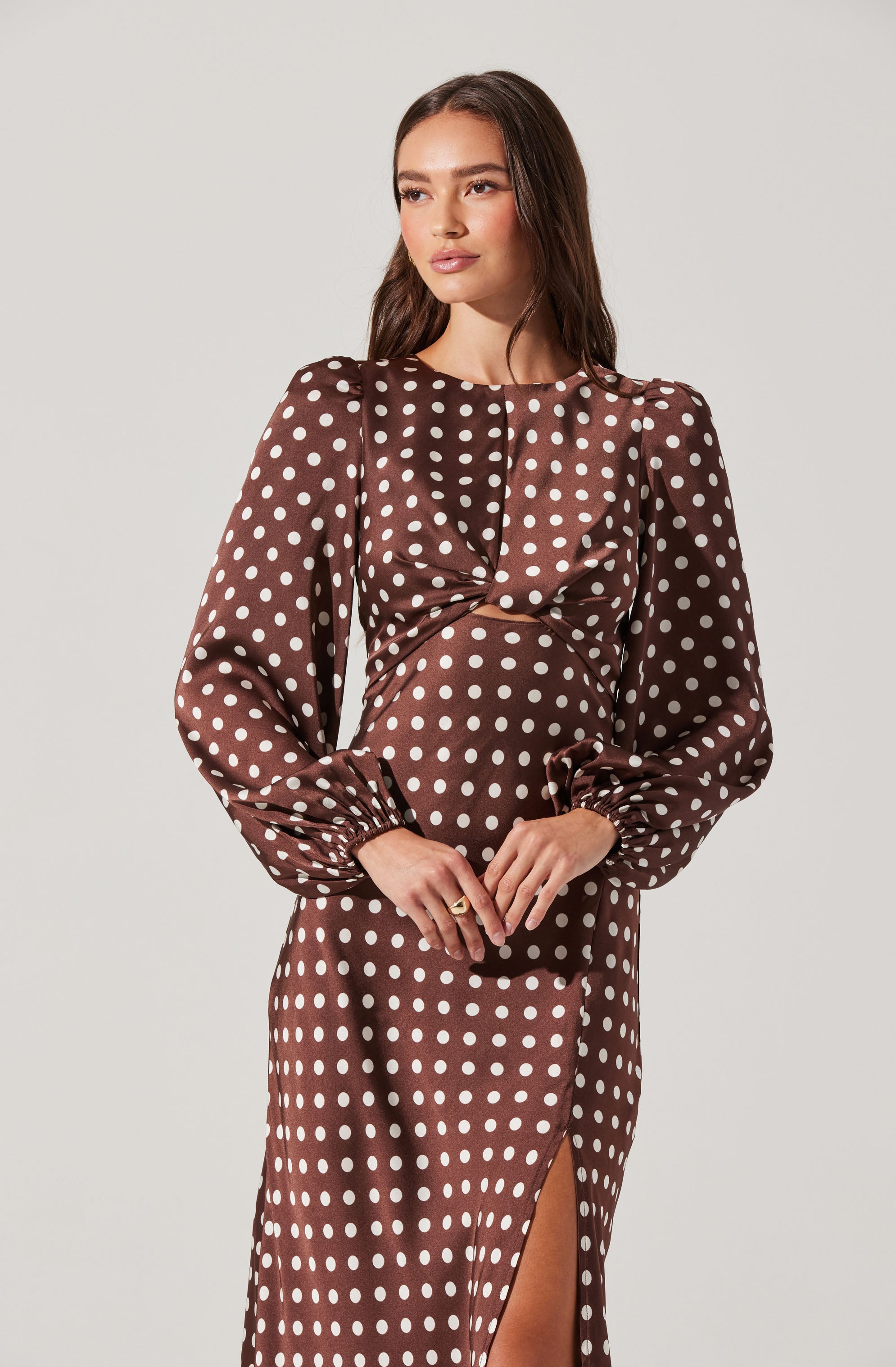 Suzy Polka Dot Midi Dress-Aljck