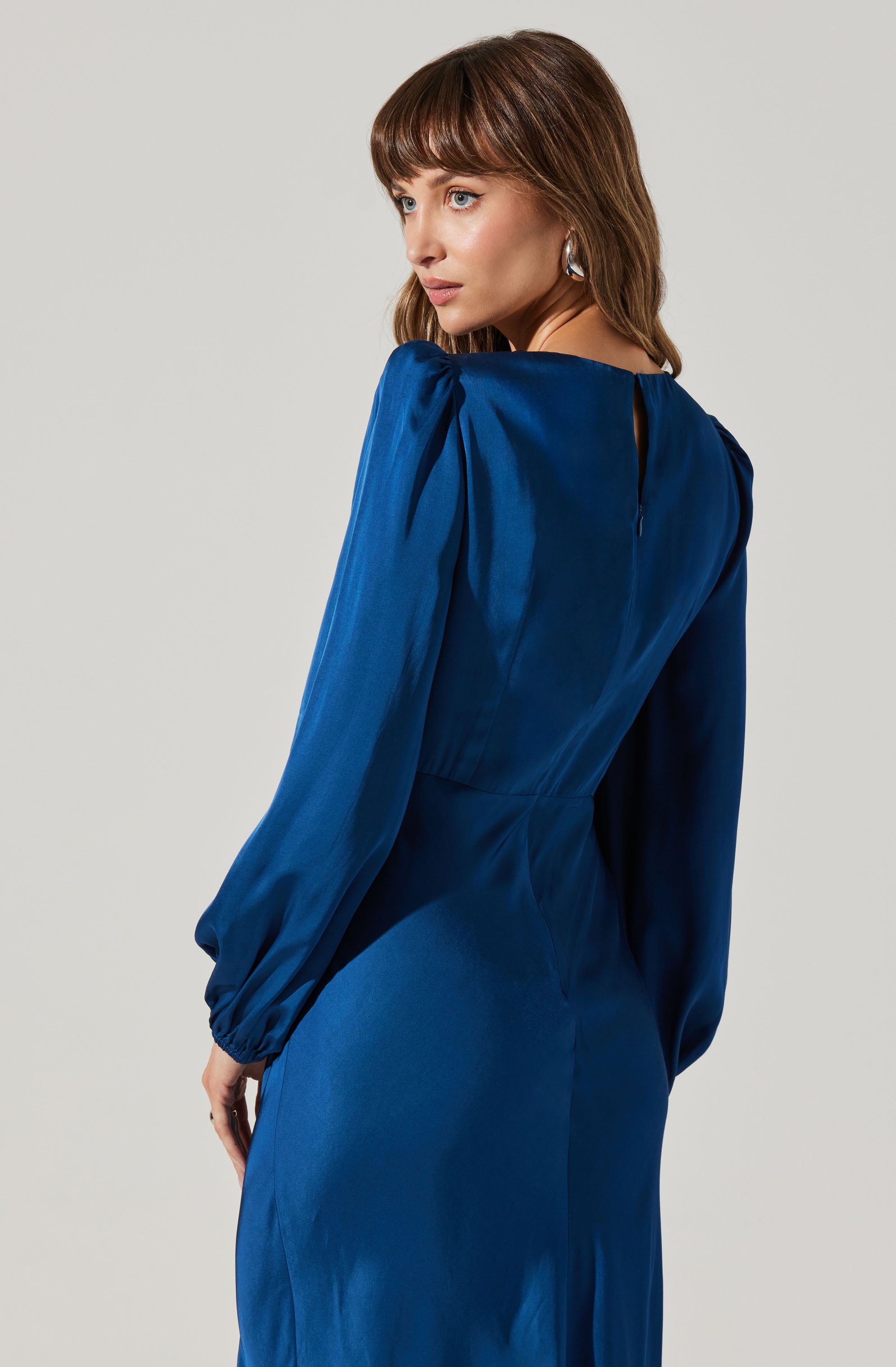 Suzy Satin Cutout Maxi Dress-Aljck