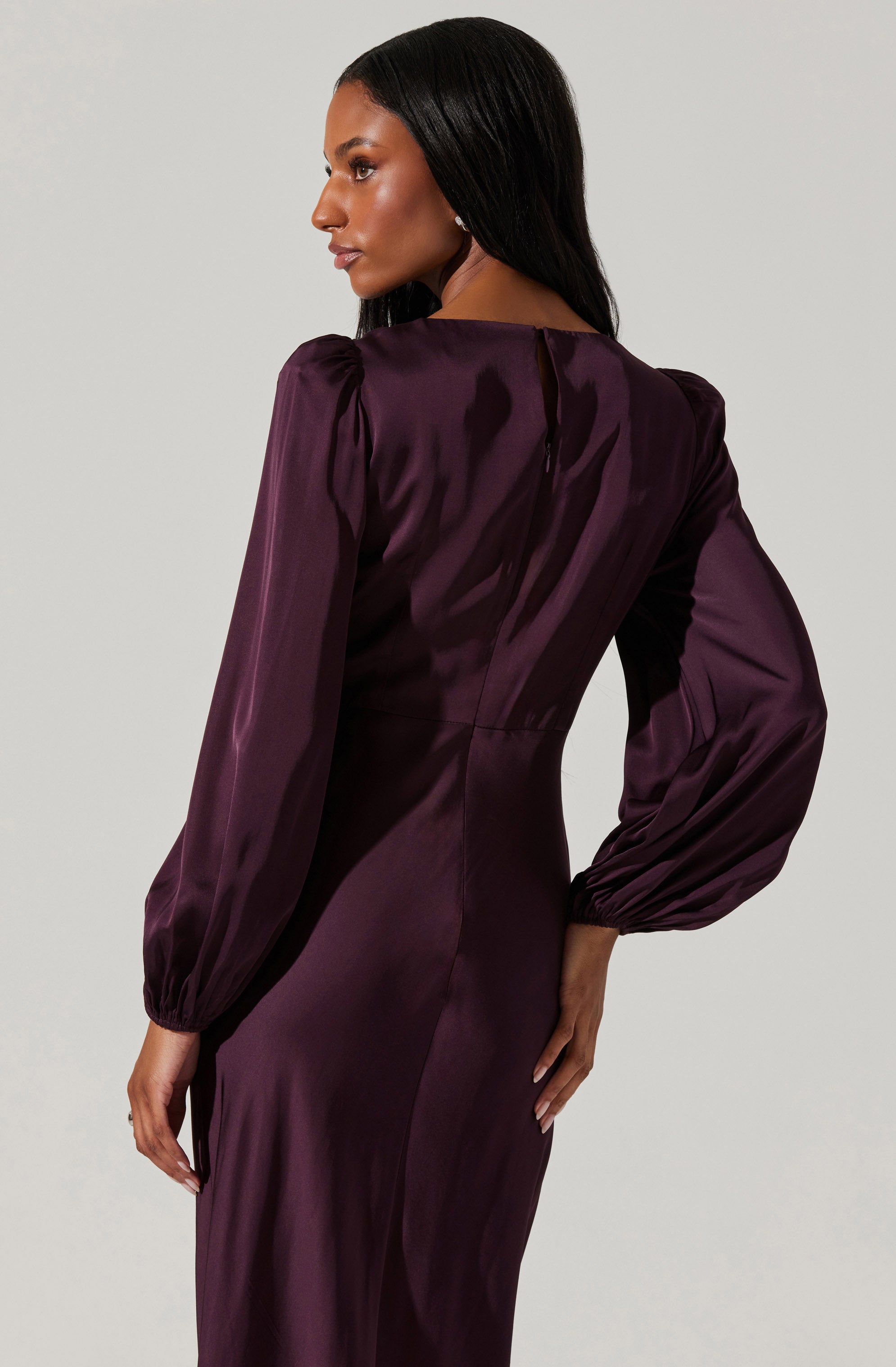 Suzy Satin Cutout Maxi Dress-Aljck